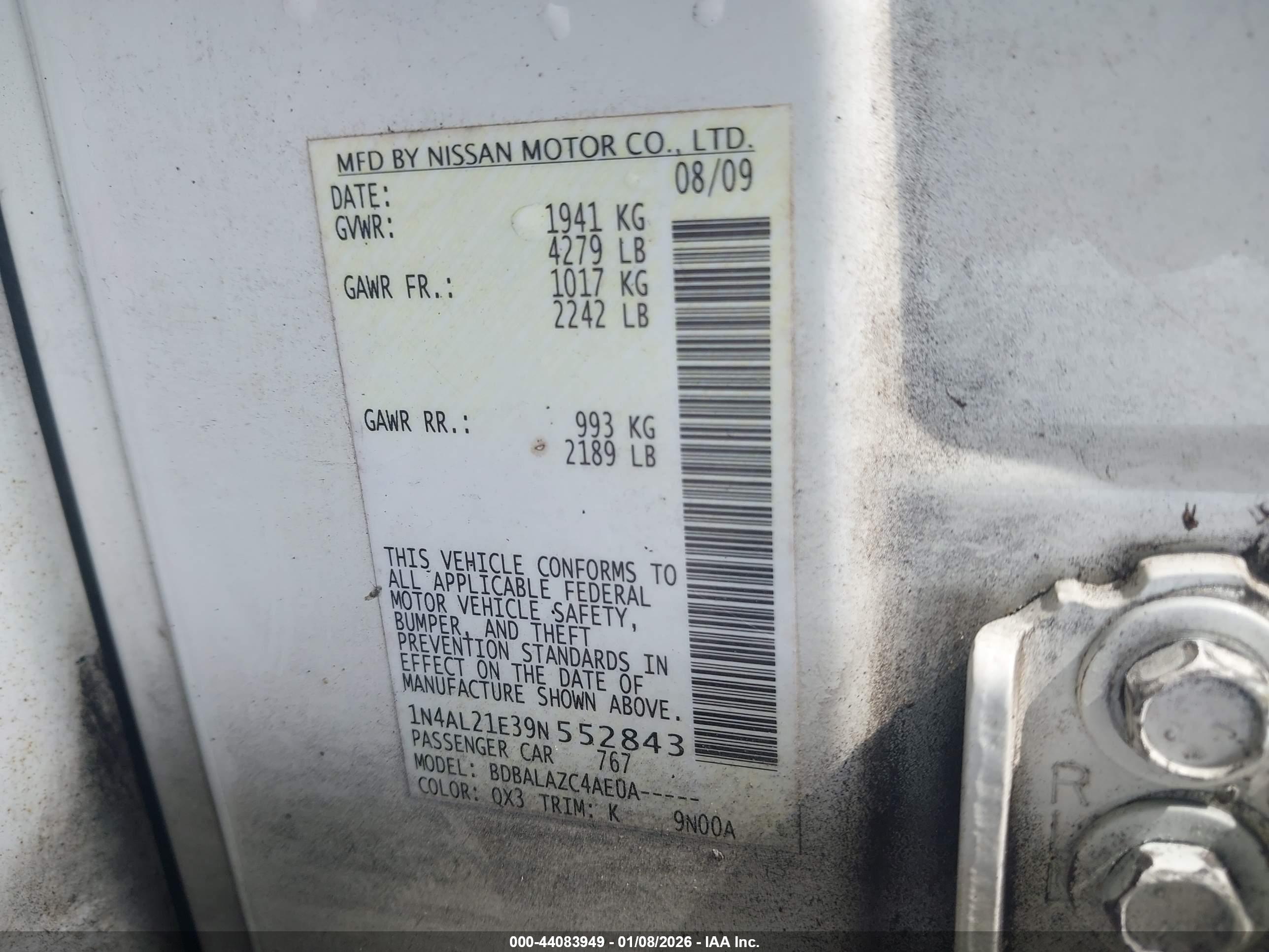 NISSAN ALTIMA image 9