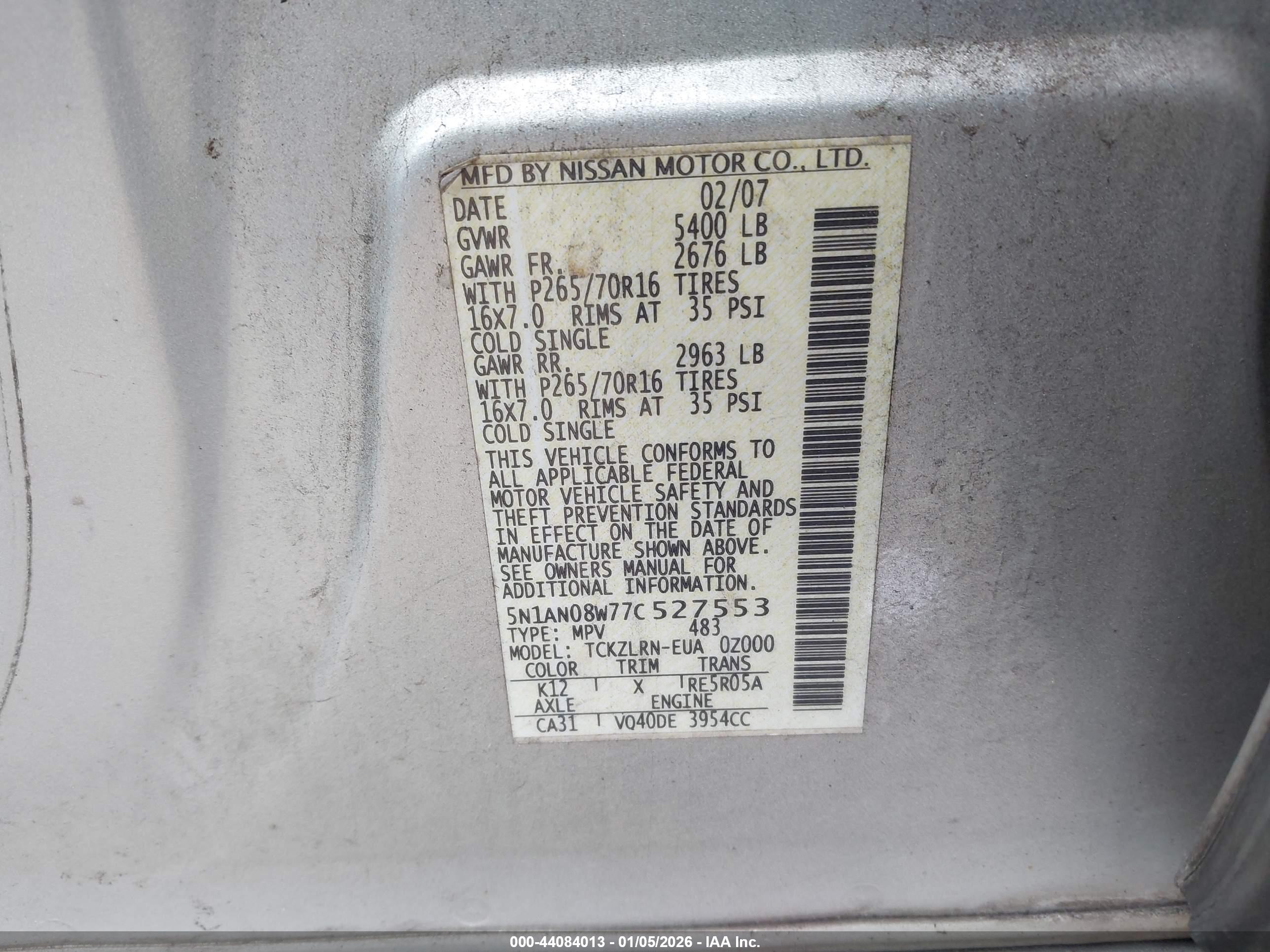 NISSAN XTERRA image 9