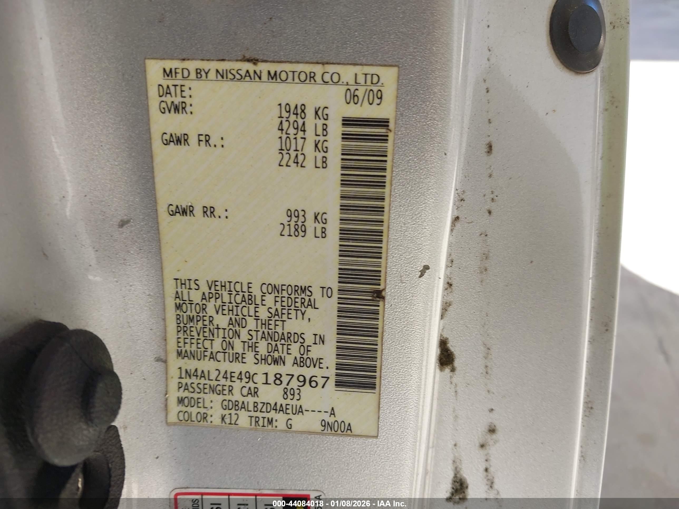NISSAN ALTIMA image 9