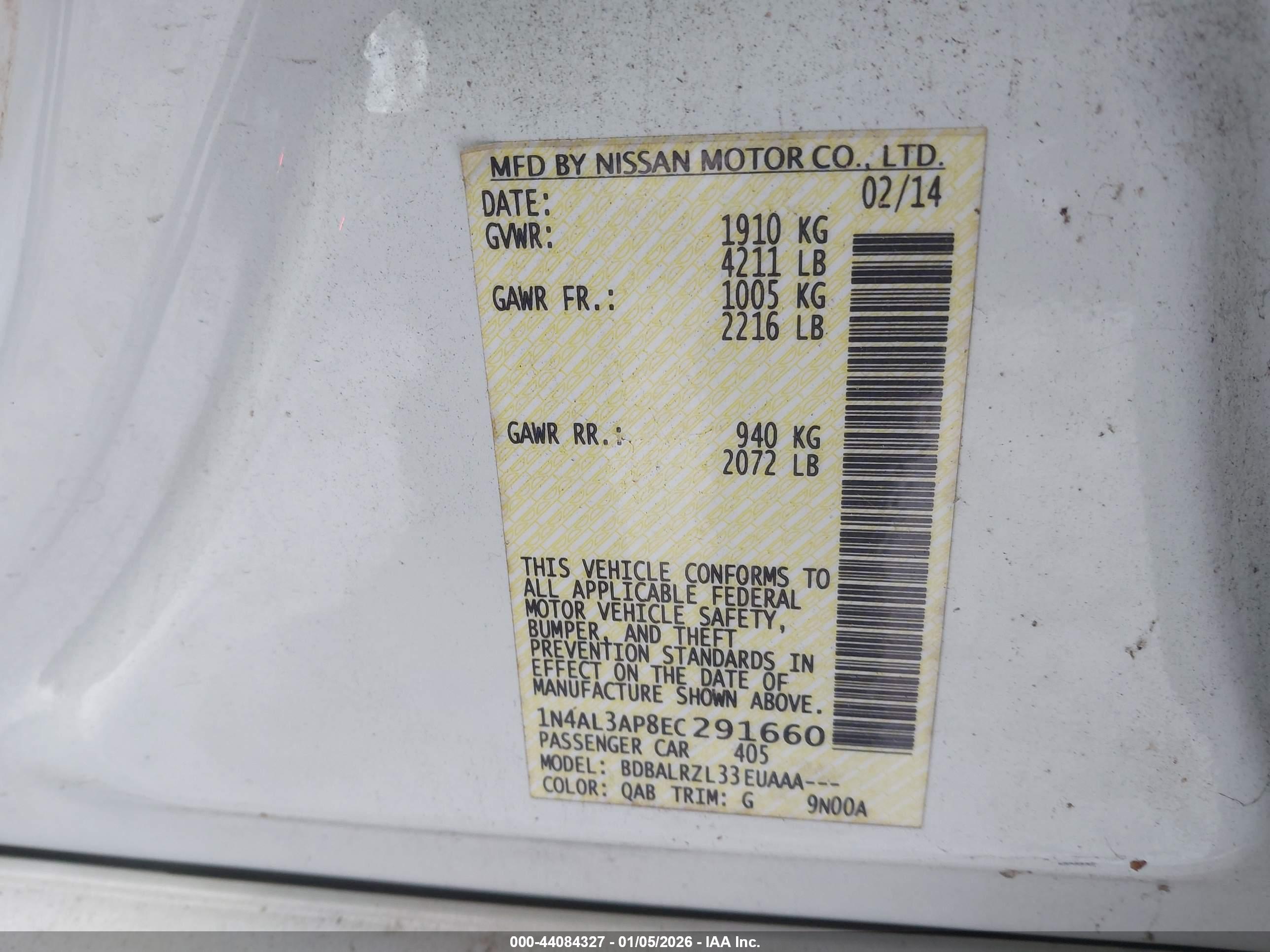 NISSAN ALTIMA image 9