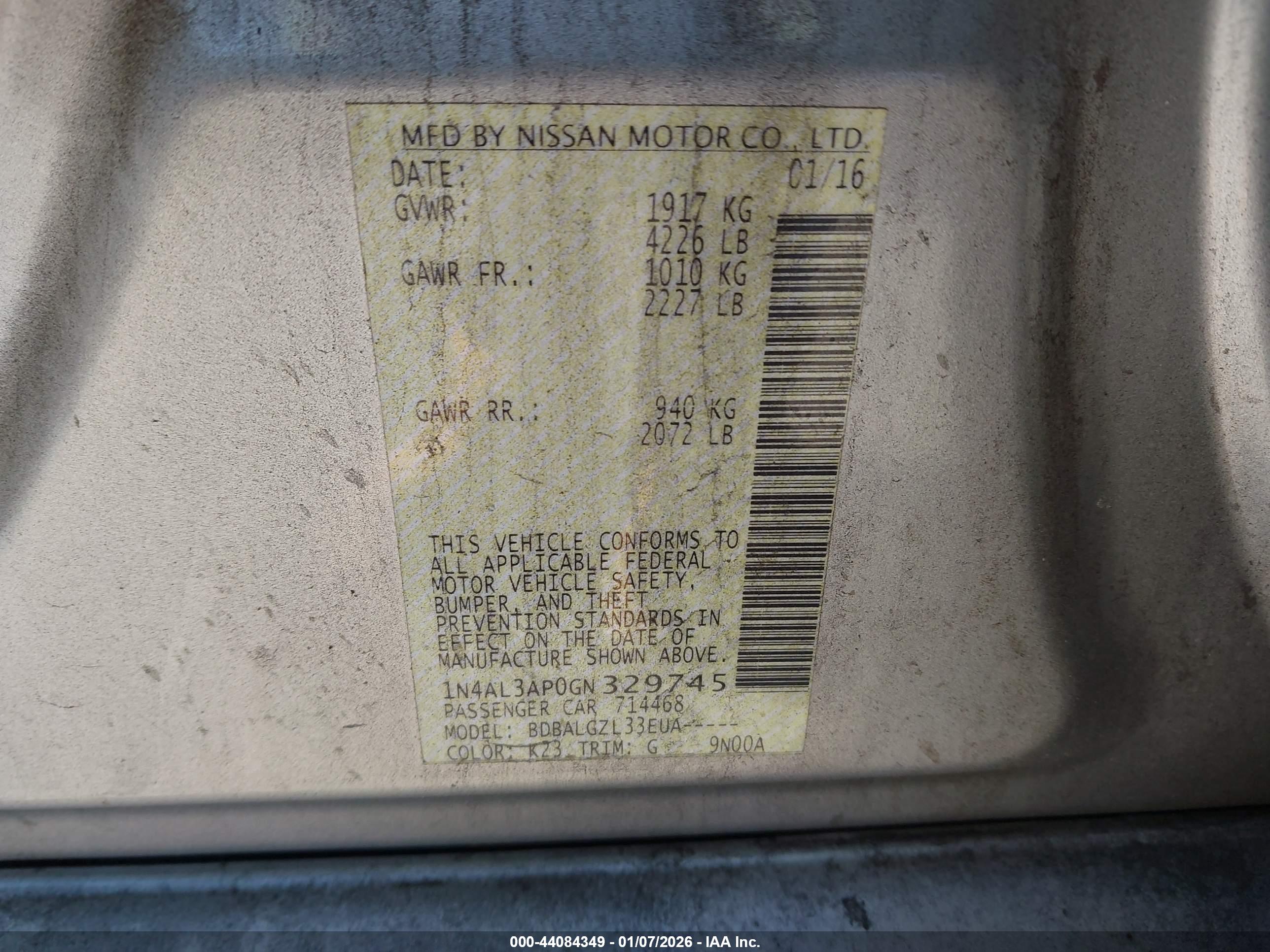 NISSAN ALTIMA image 9