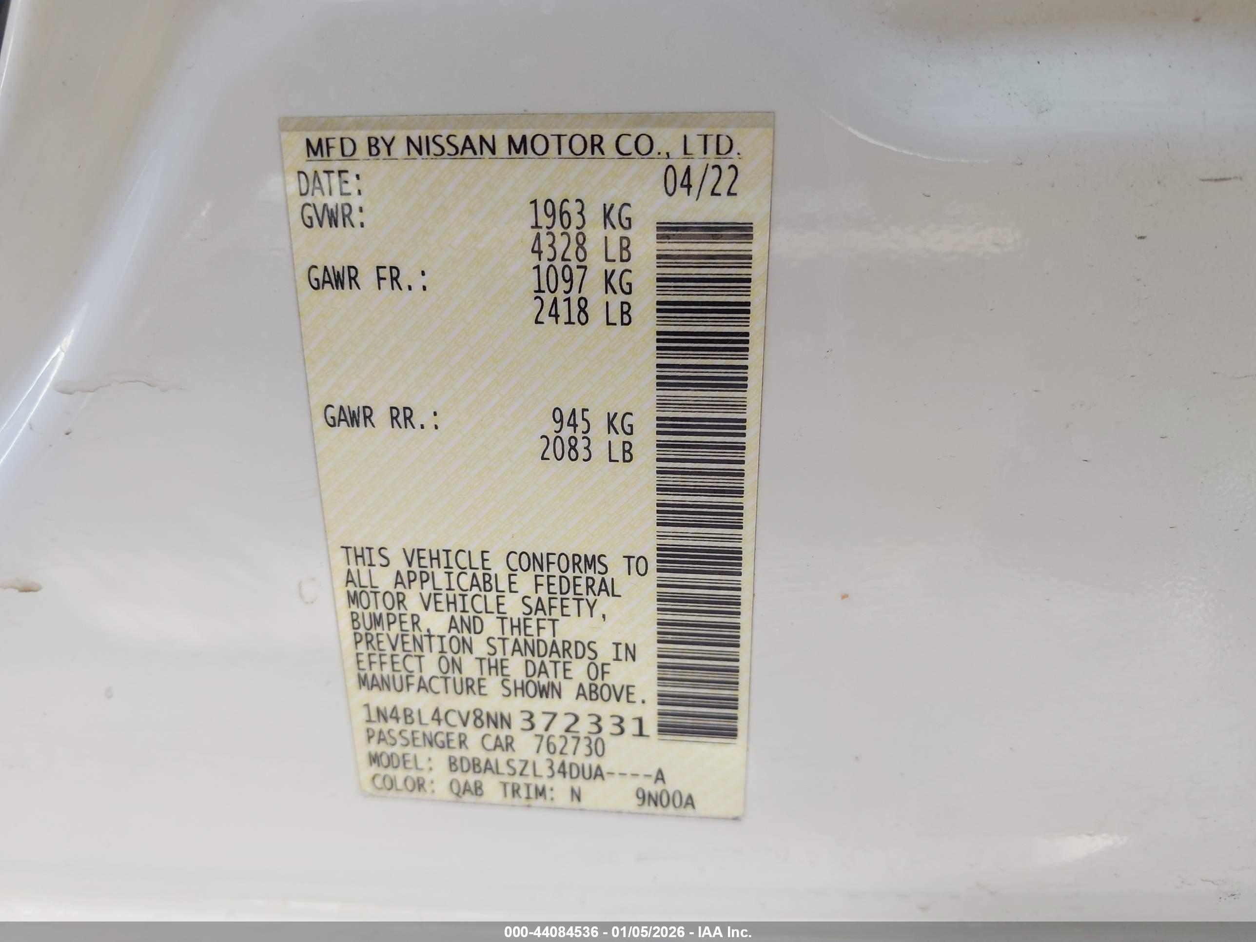 NISSAN ALTIMA image 9
