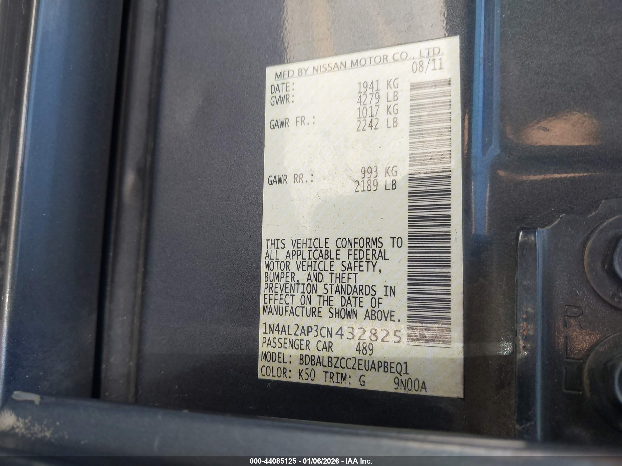 NISSAN ALTIMA image 9
