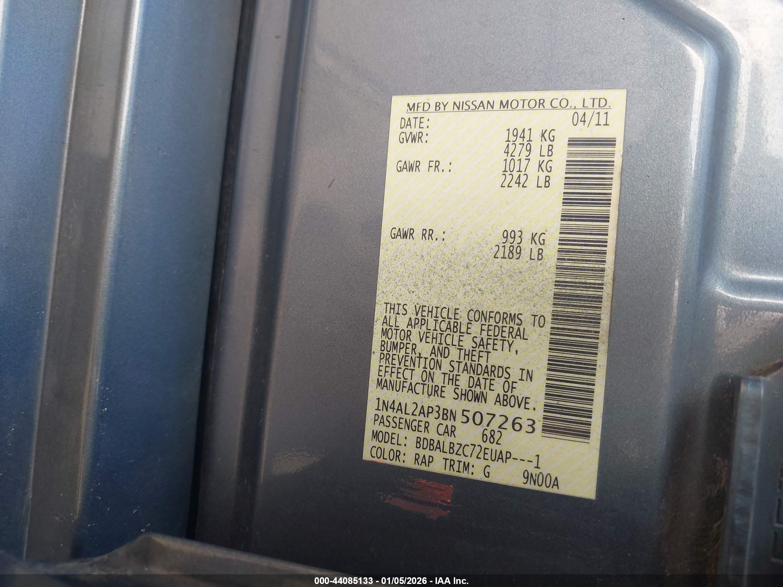 NISSAN ALTIMA image 9