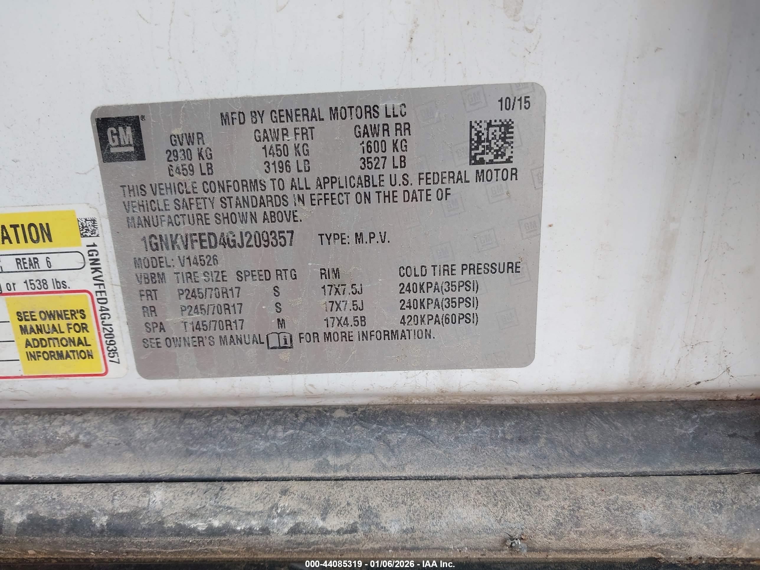 CHEVROLET TRAVERSE image 9
