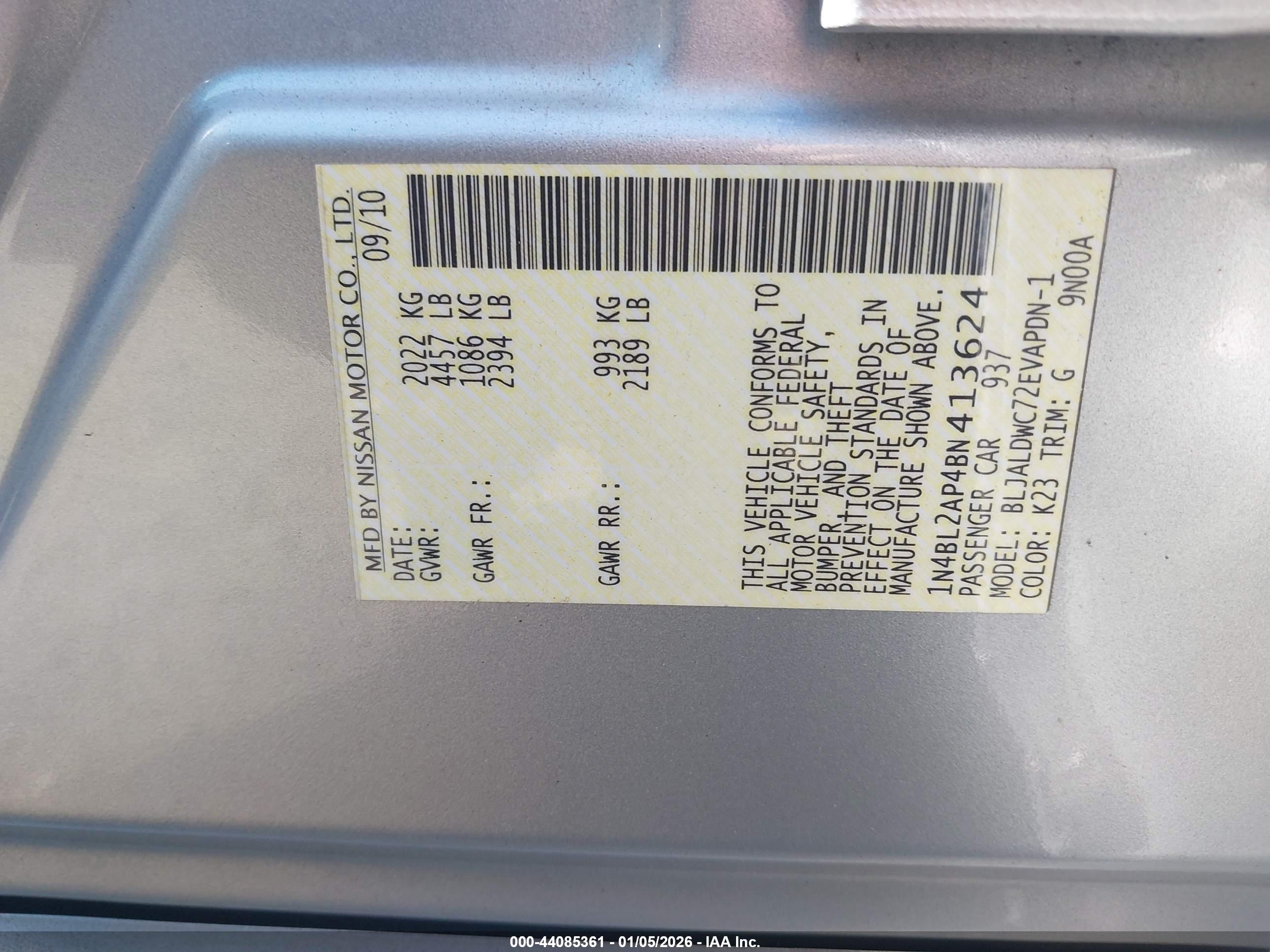 NISSAN ALTIMA image 9