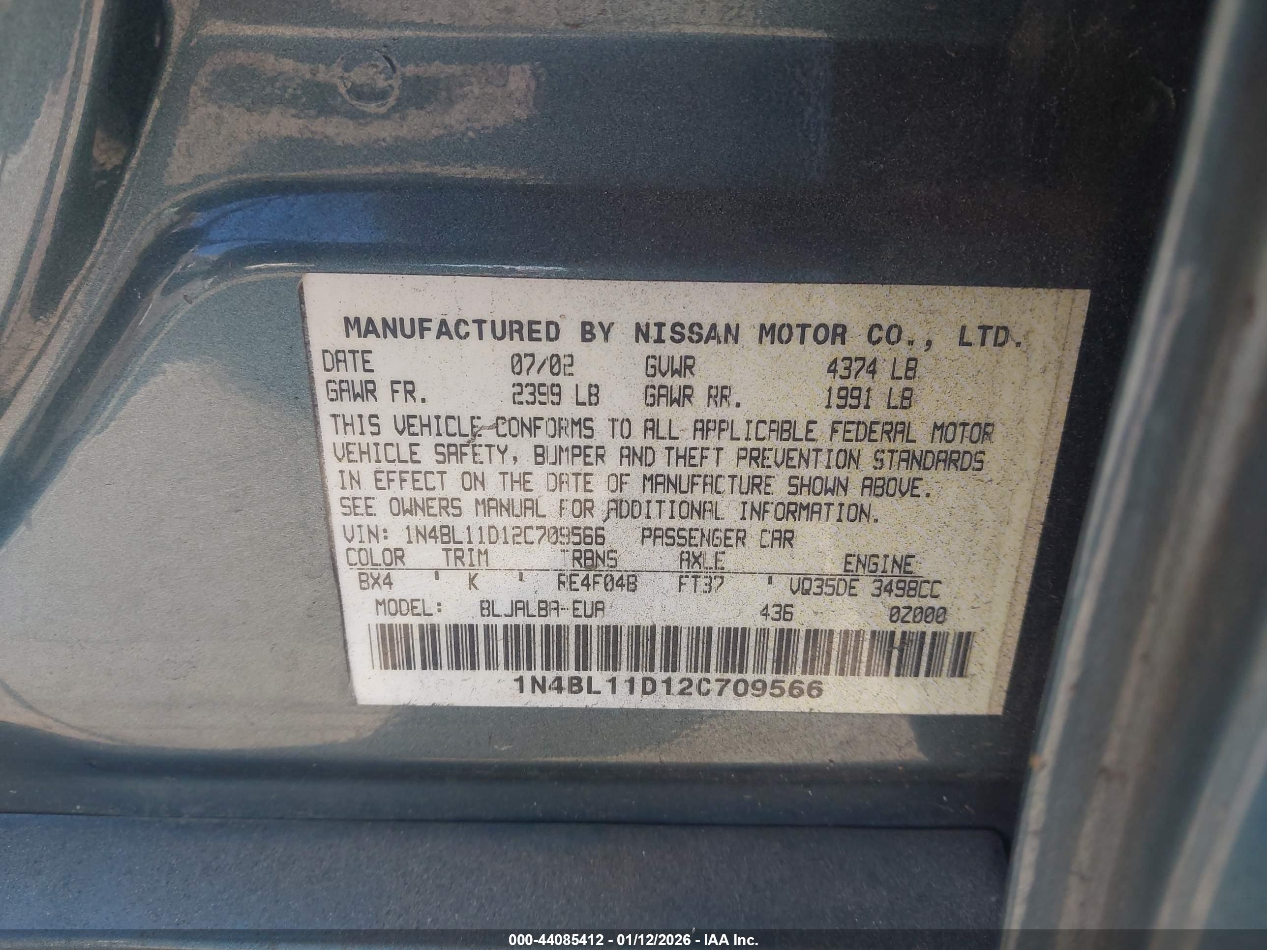 NISSAN ALTIMA image 9