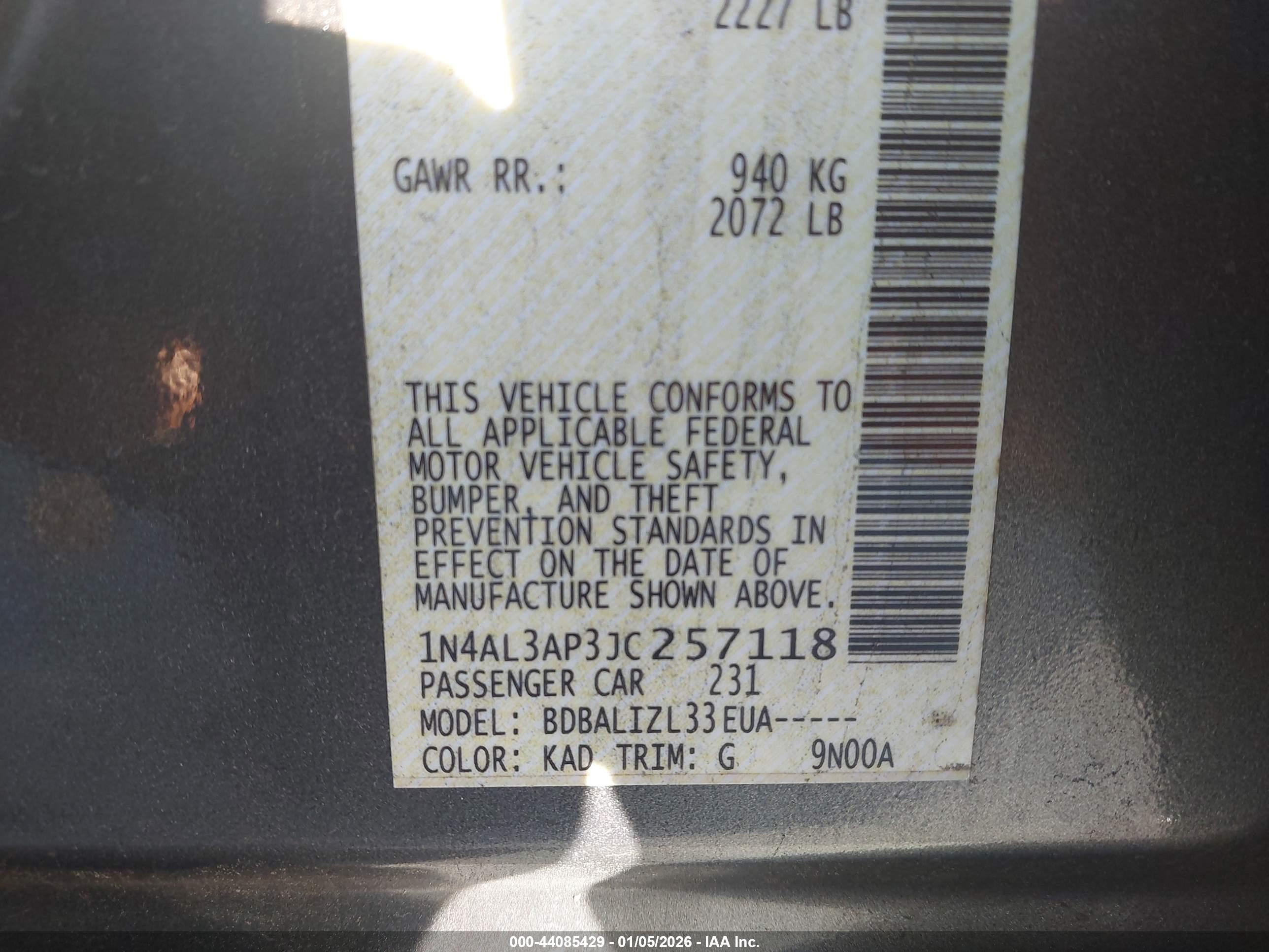 NISSAN ALTIMA image 9