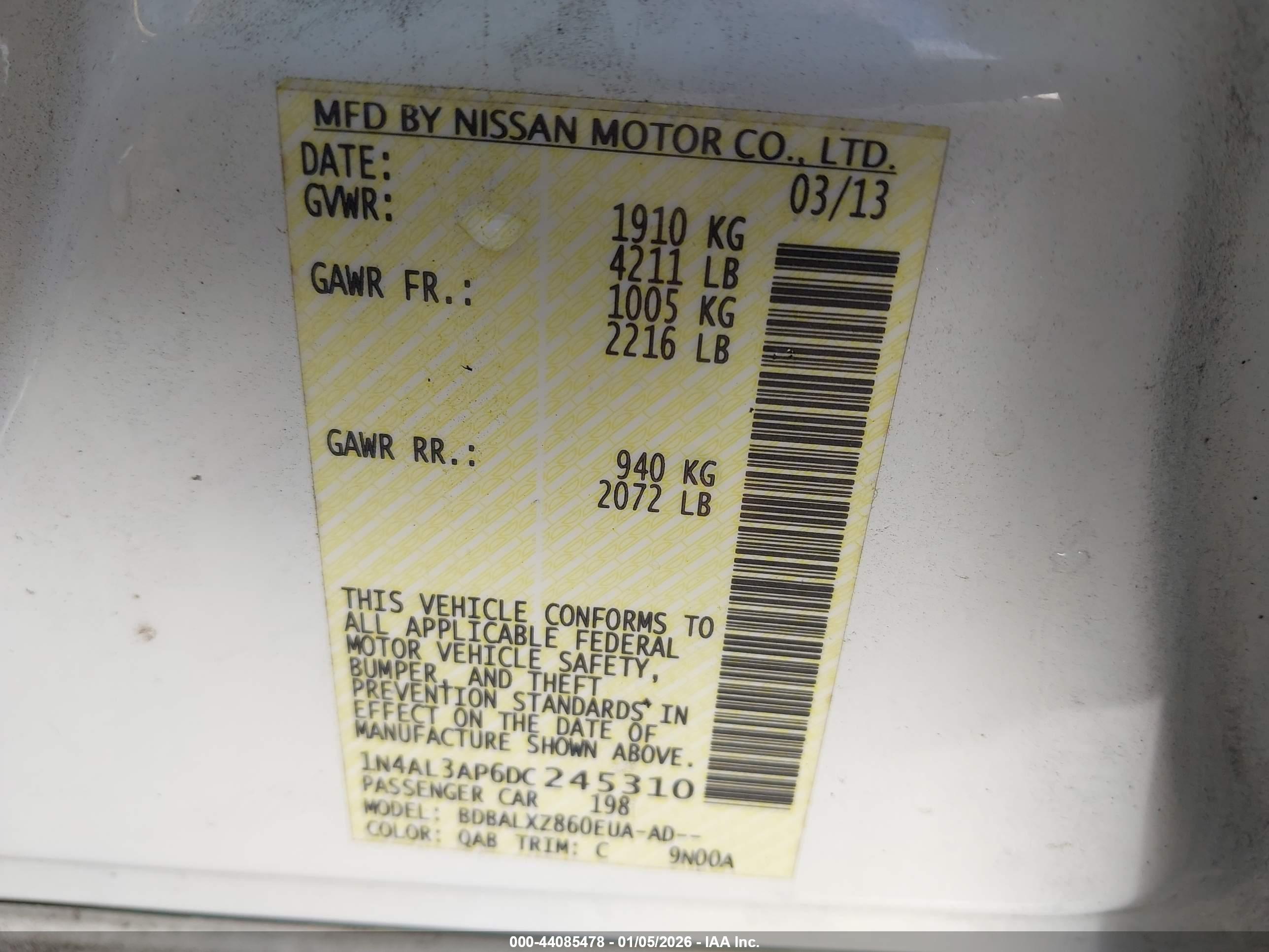 NISSAN ALTIMA image 9