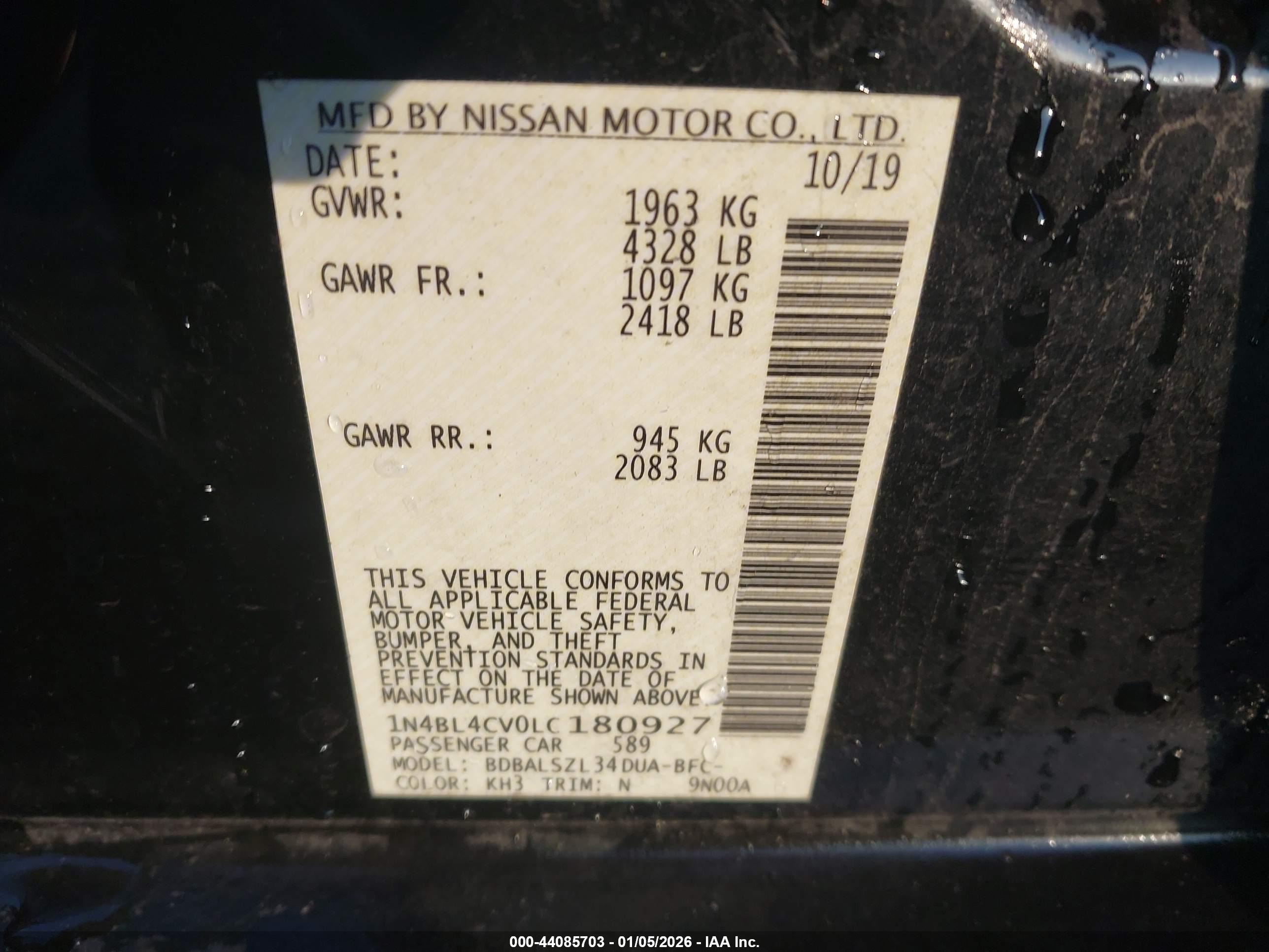 NISSAN ALTIMA image 9