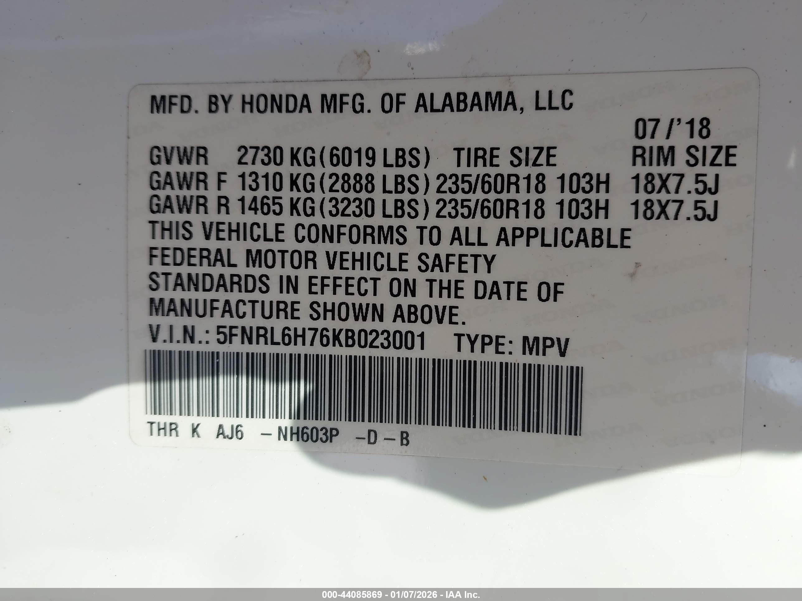 HONDA ODYSSEY image 9