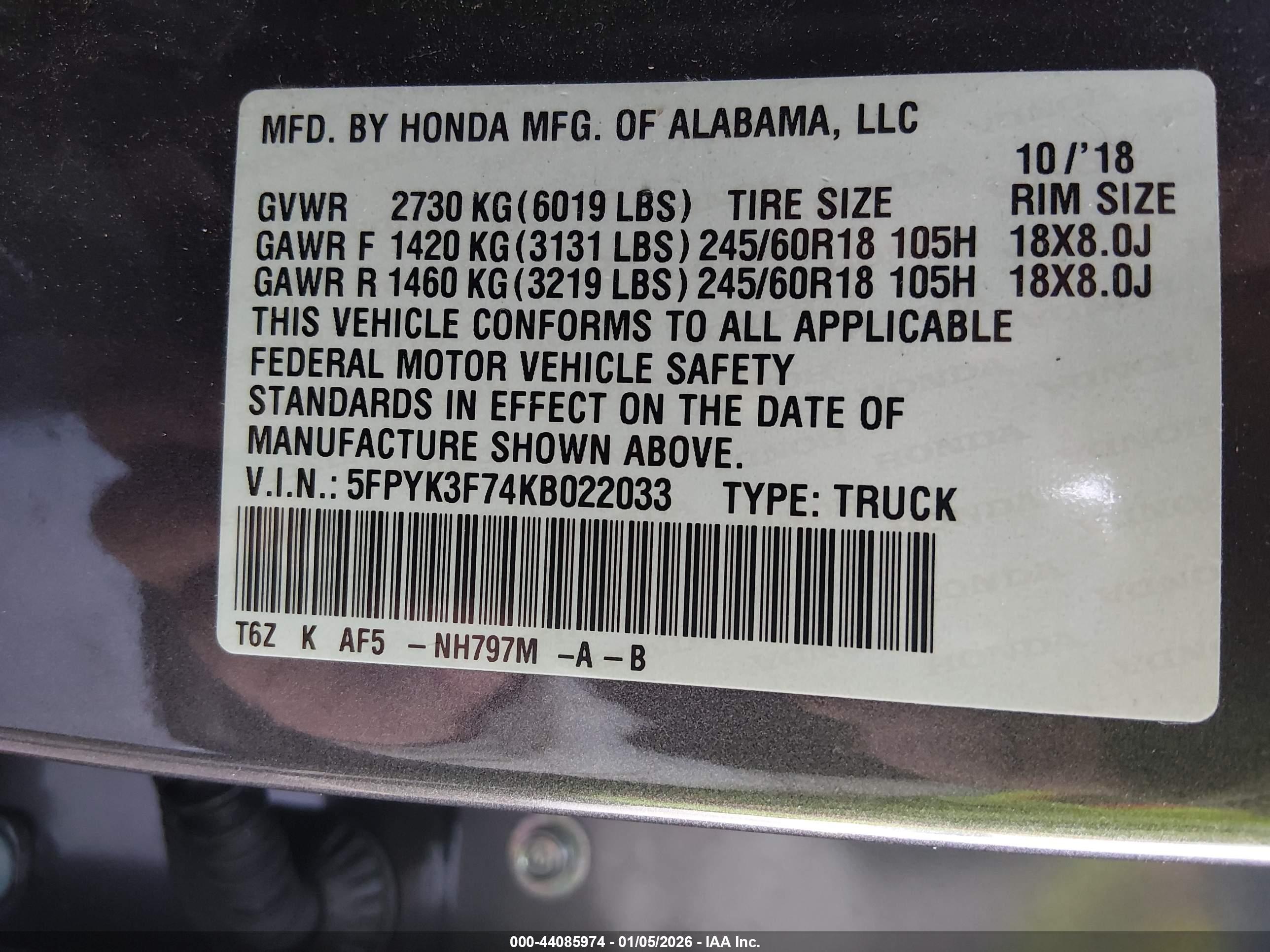 HONDA RIDGELINE image 9