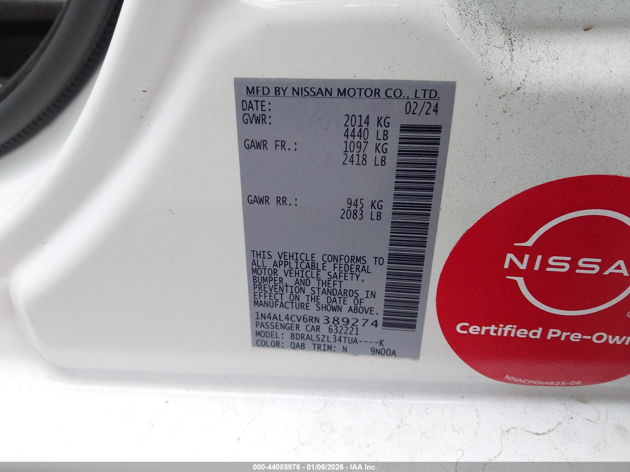 NISSAN ALTIMA image 9