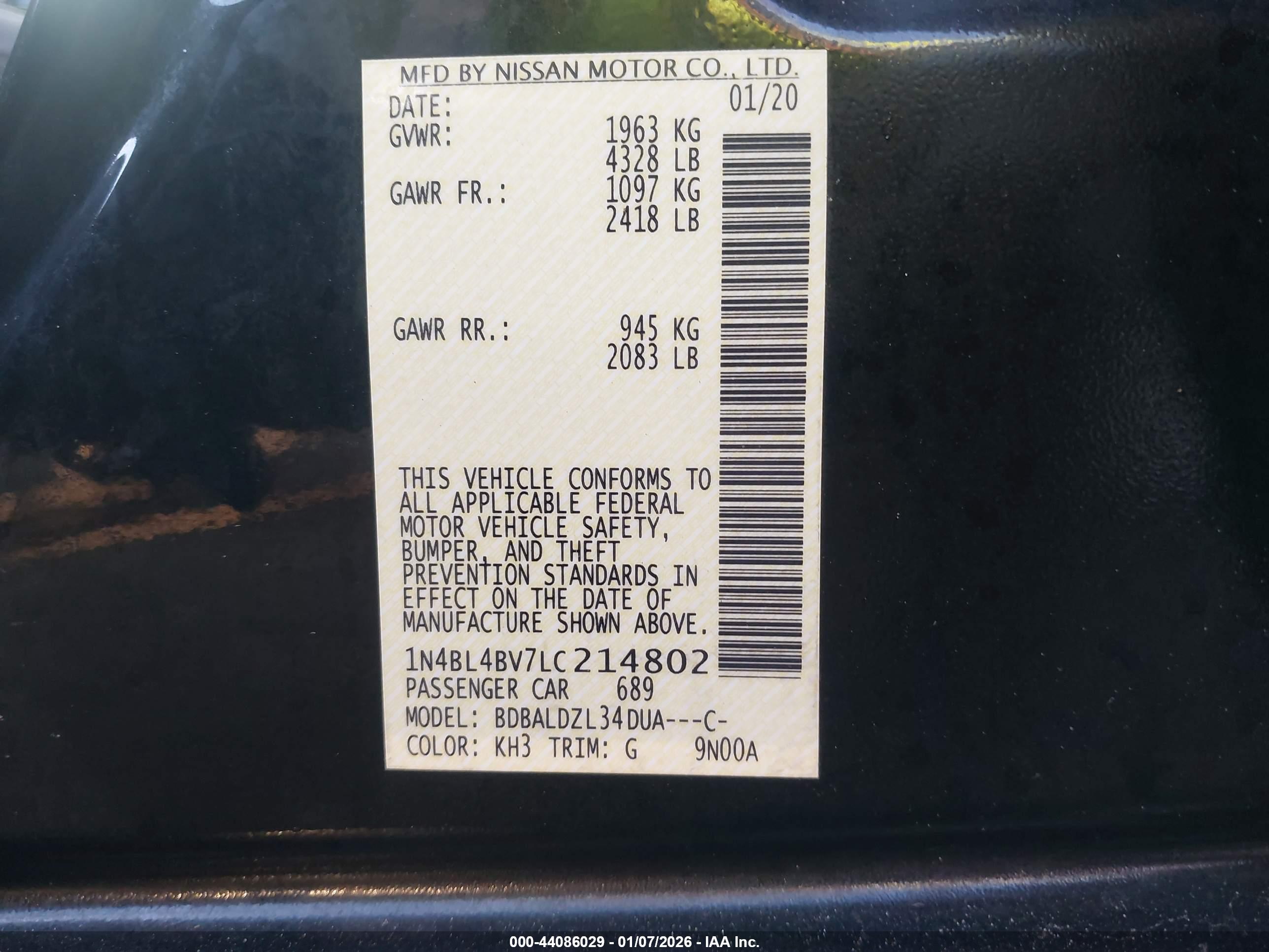 NISSAN ALTIMA image 9
