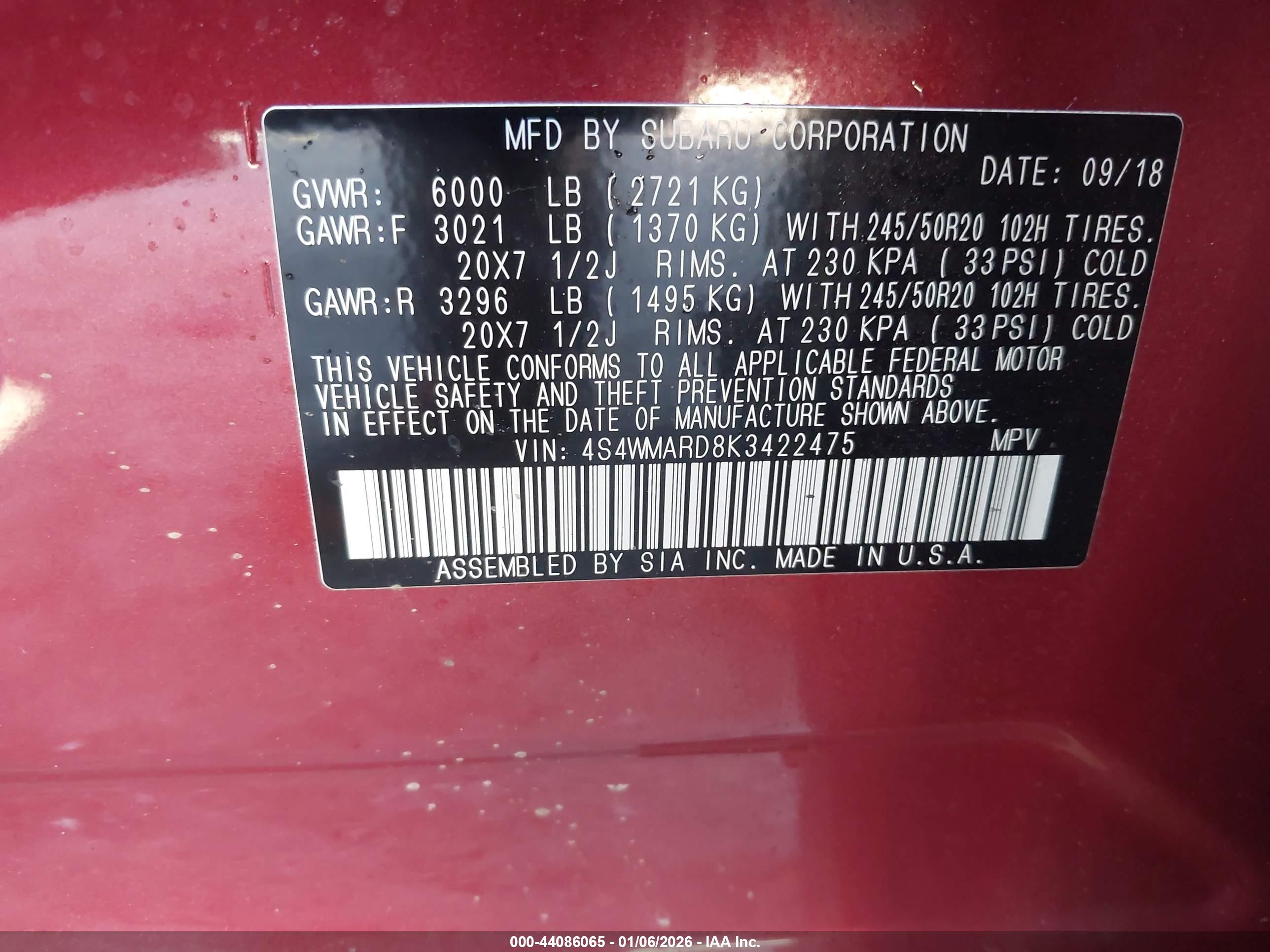 SUBARU ASCENT image 9