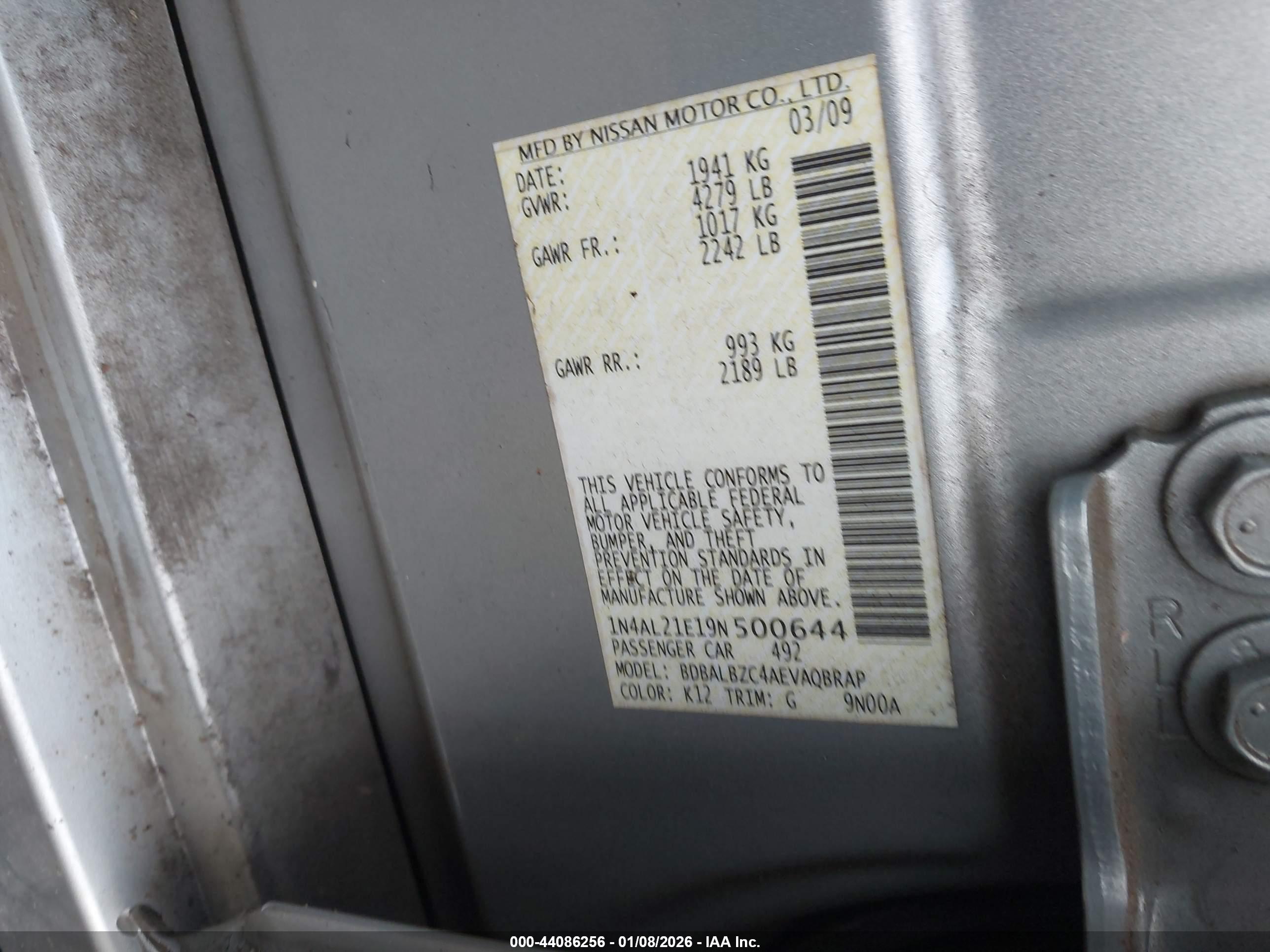 NISSAN ALTIMA image 9