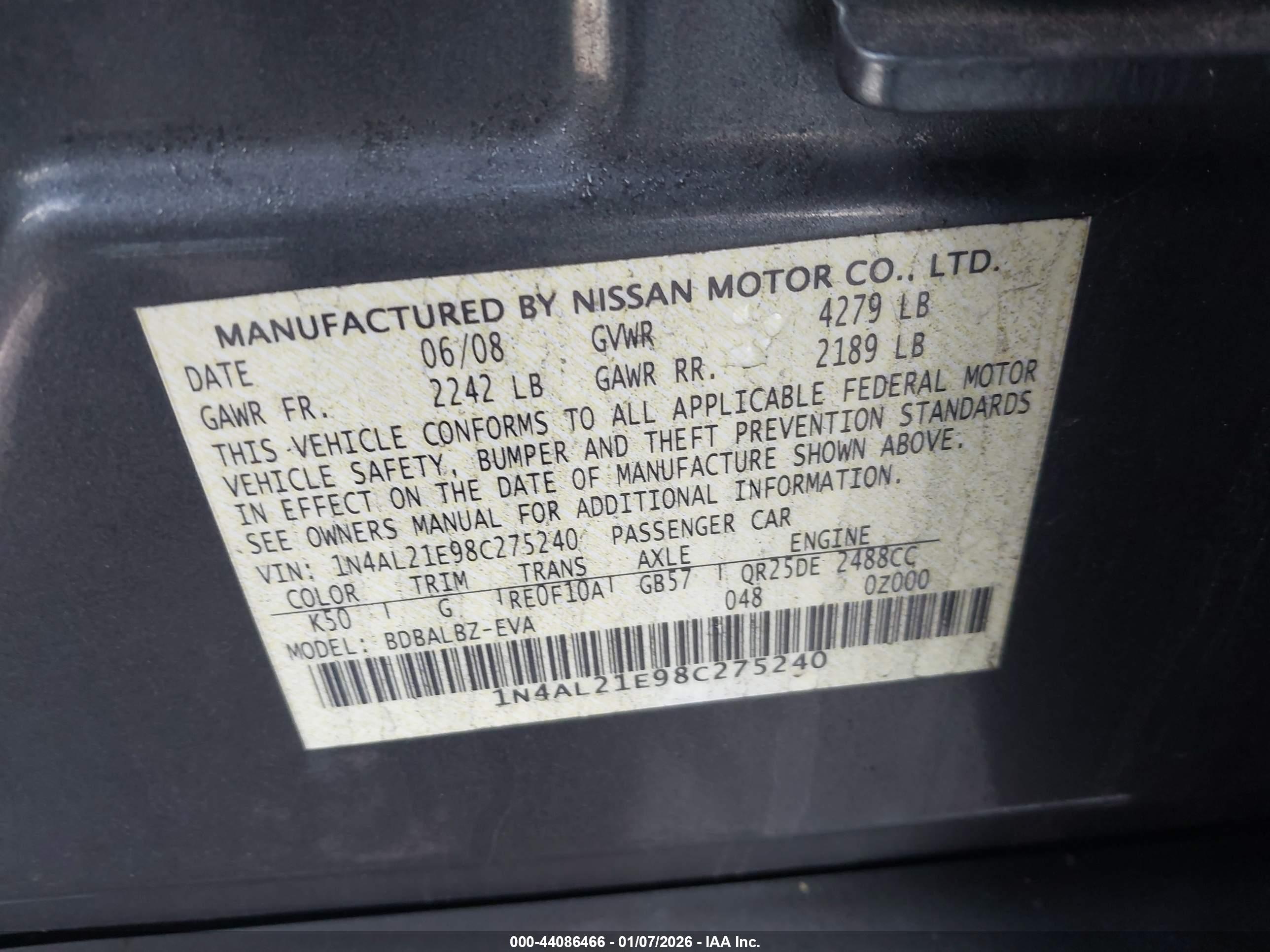 NISSAN ALTIMA image 9