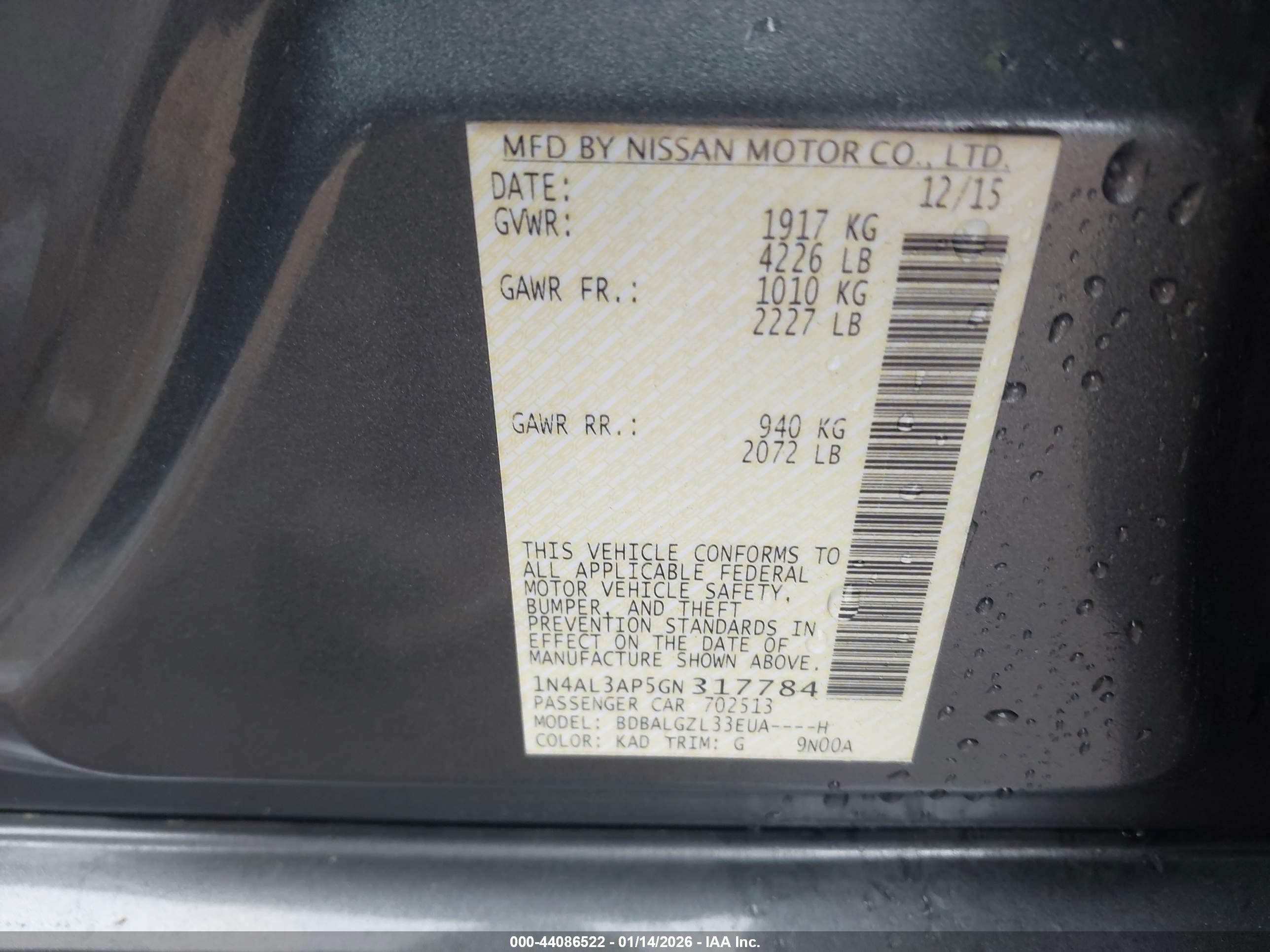 NISSAN ALTIMA image 9