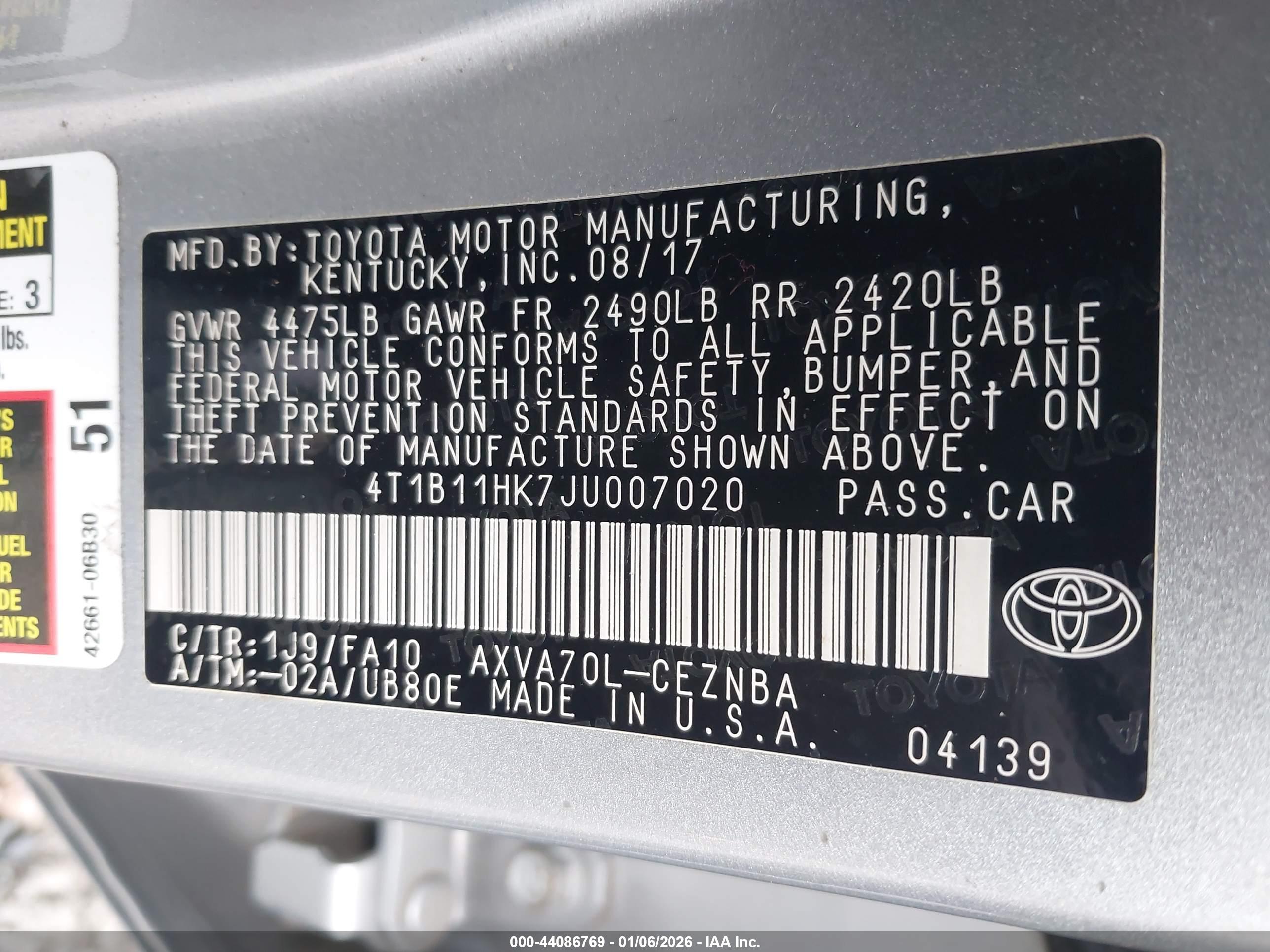 TOYOTA CAMRY image 9