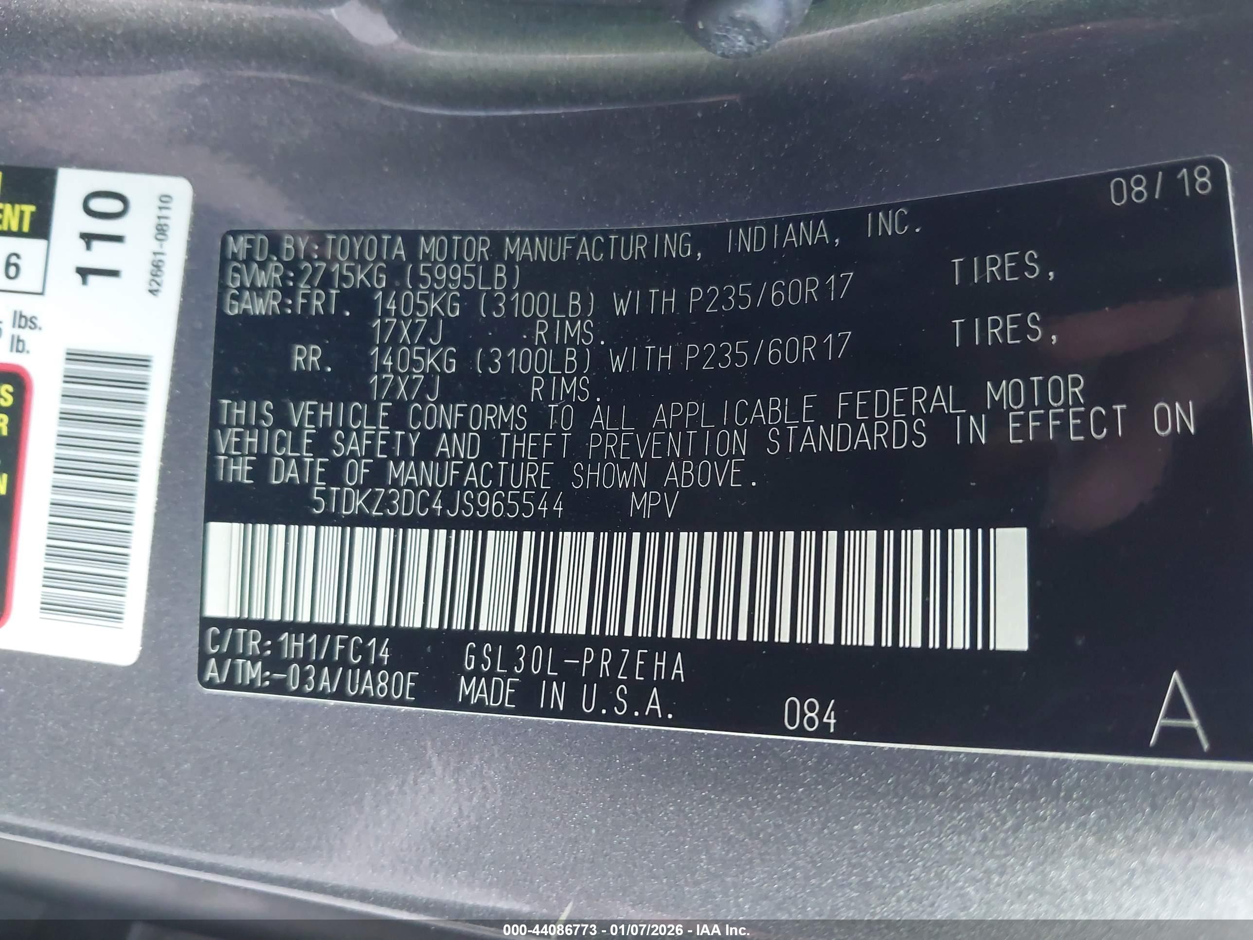 TOYOTA SIENNA image 9