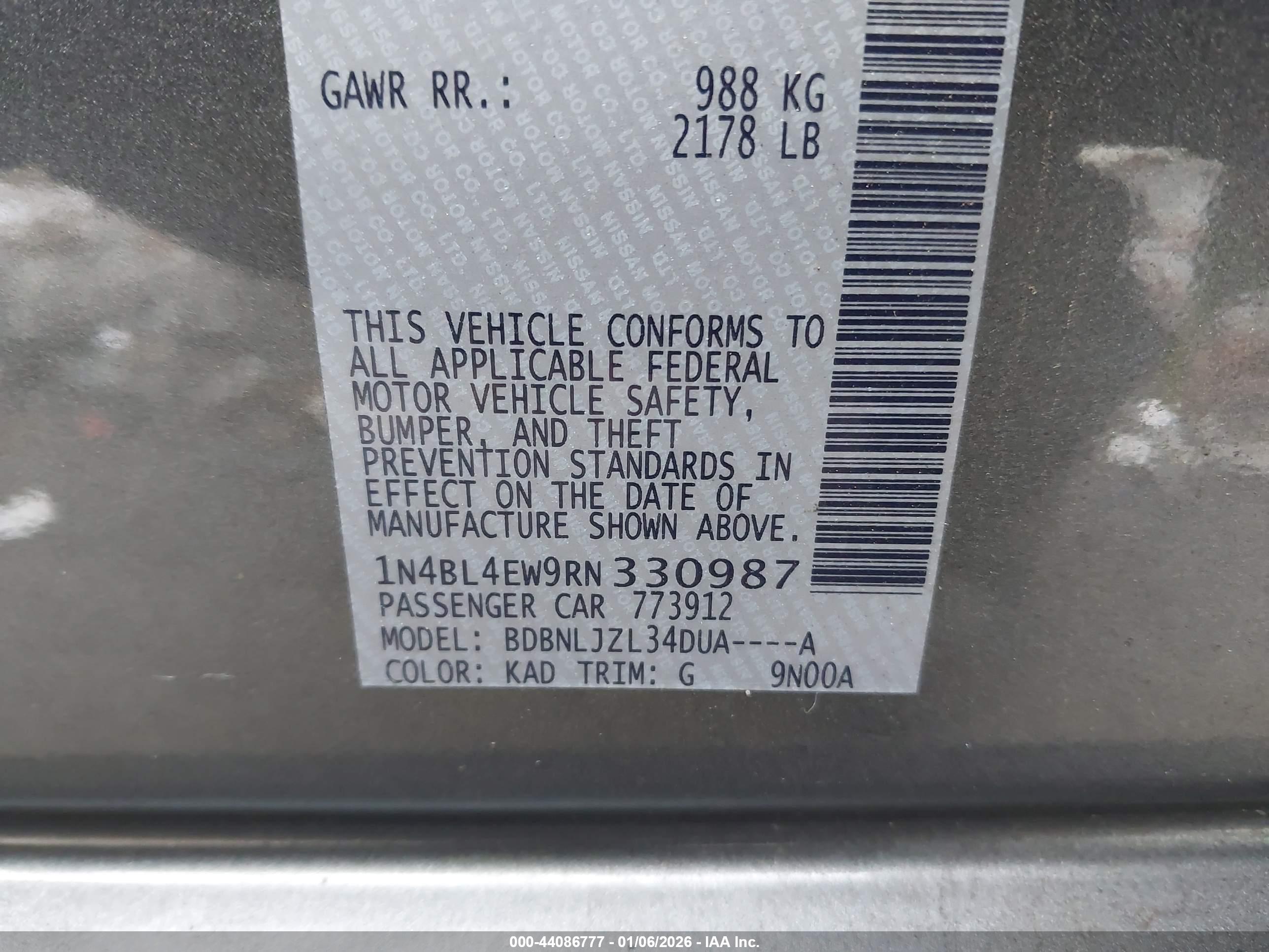 NISSAN ALTIMA image 9
