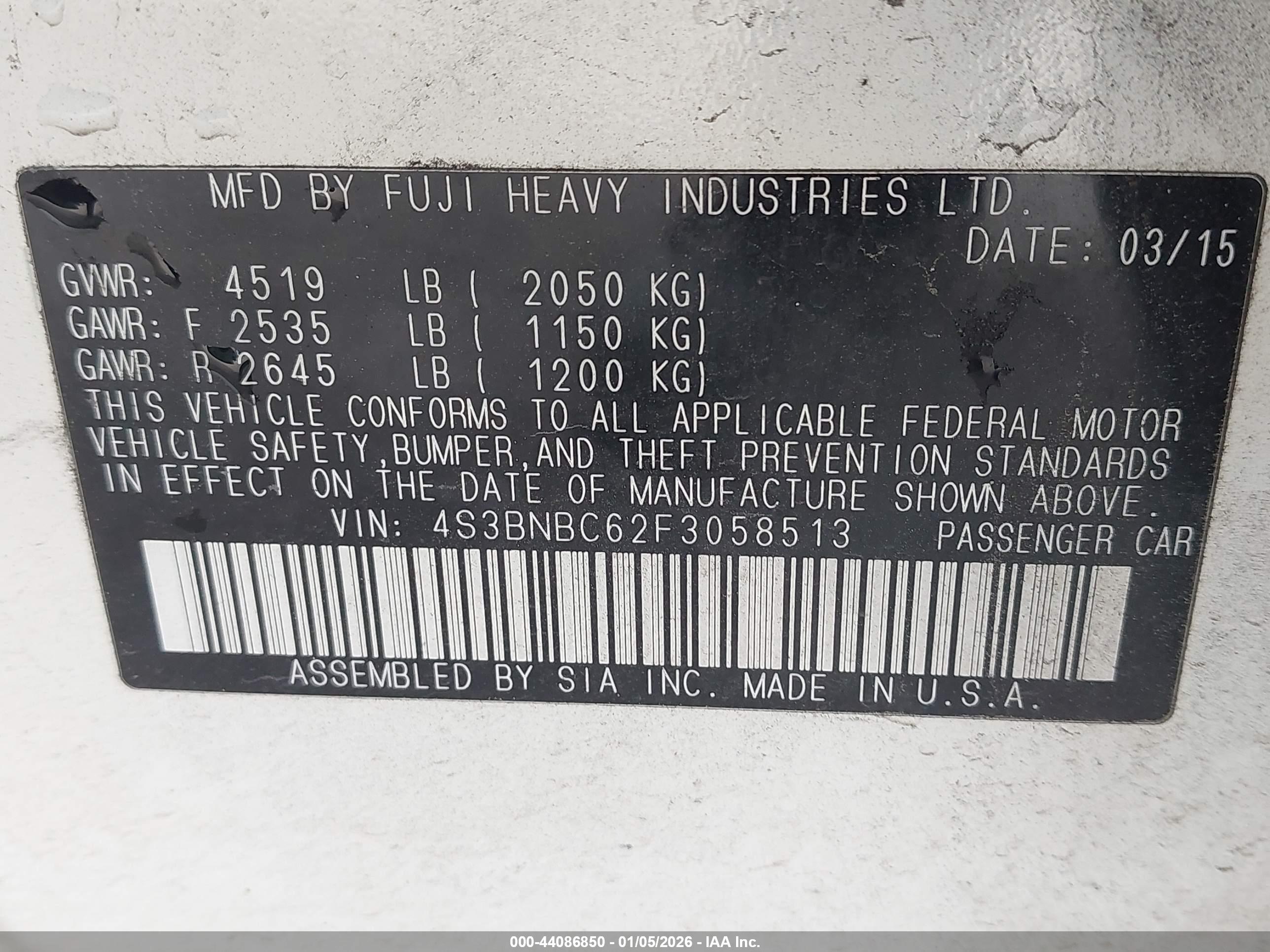 SUBARU LEGACY image 9