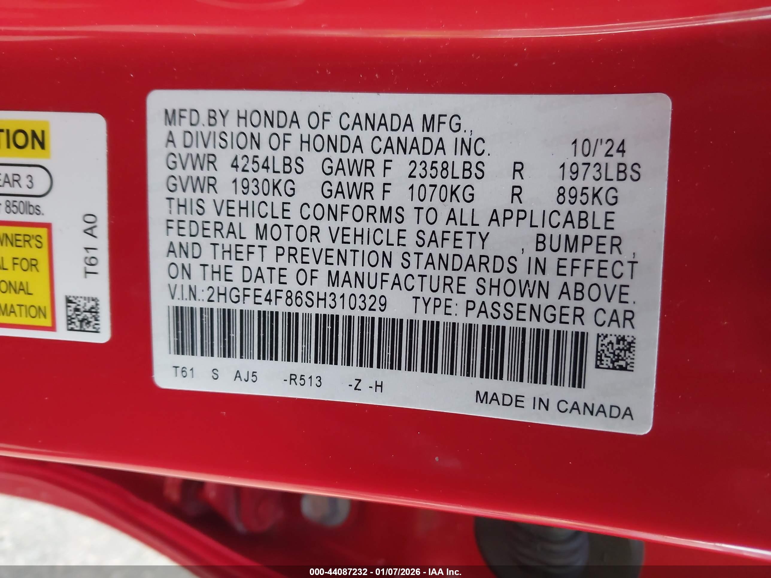 HONDA CIVIC image 9