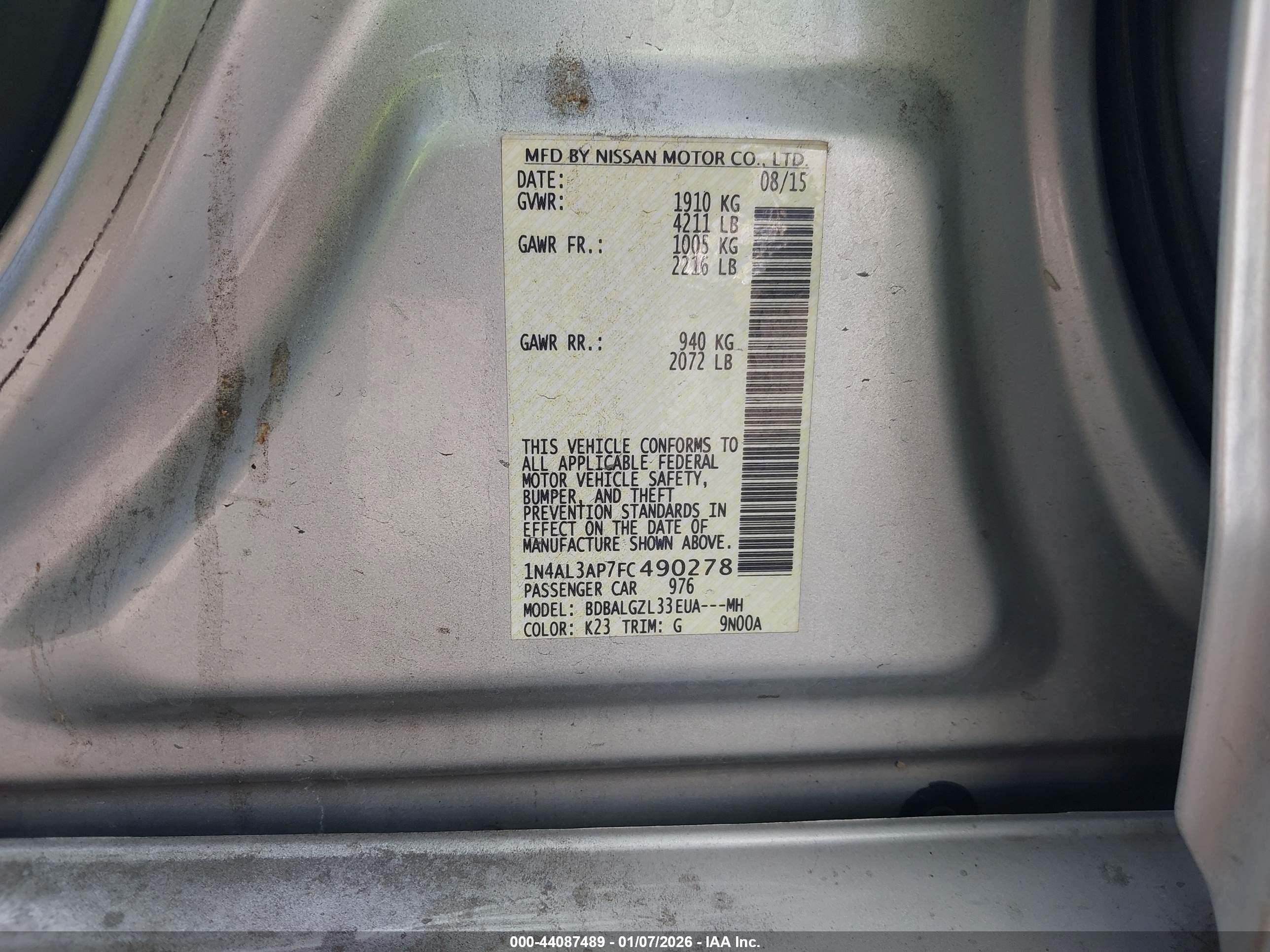 NISSAN ALTIMA image 9