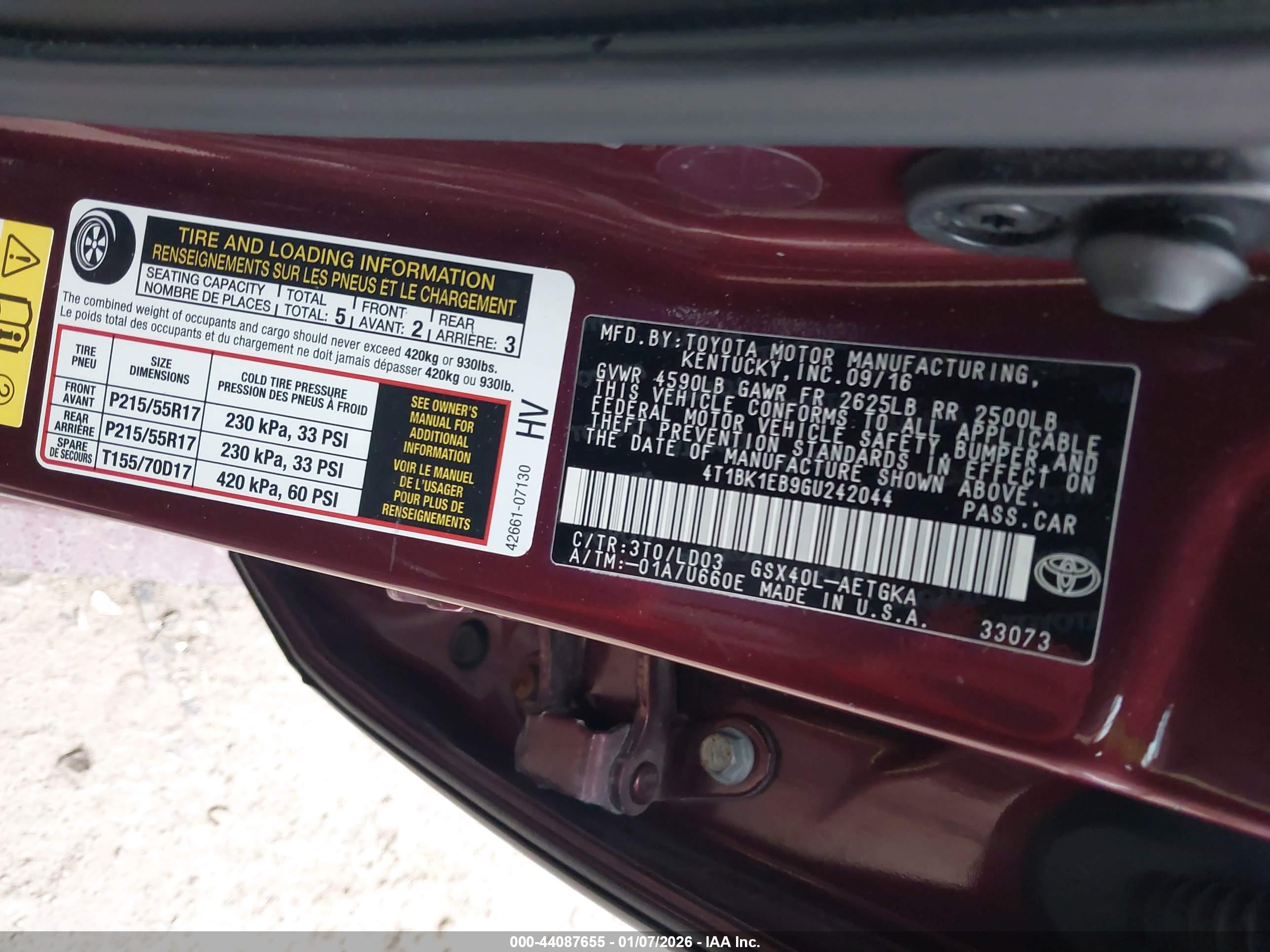 TOYOTA AVALON image 9