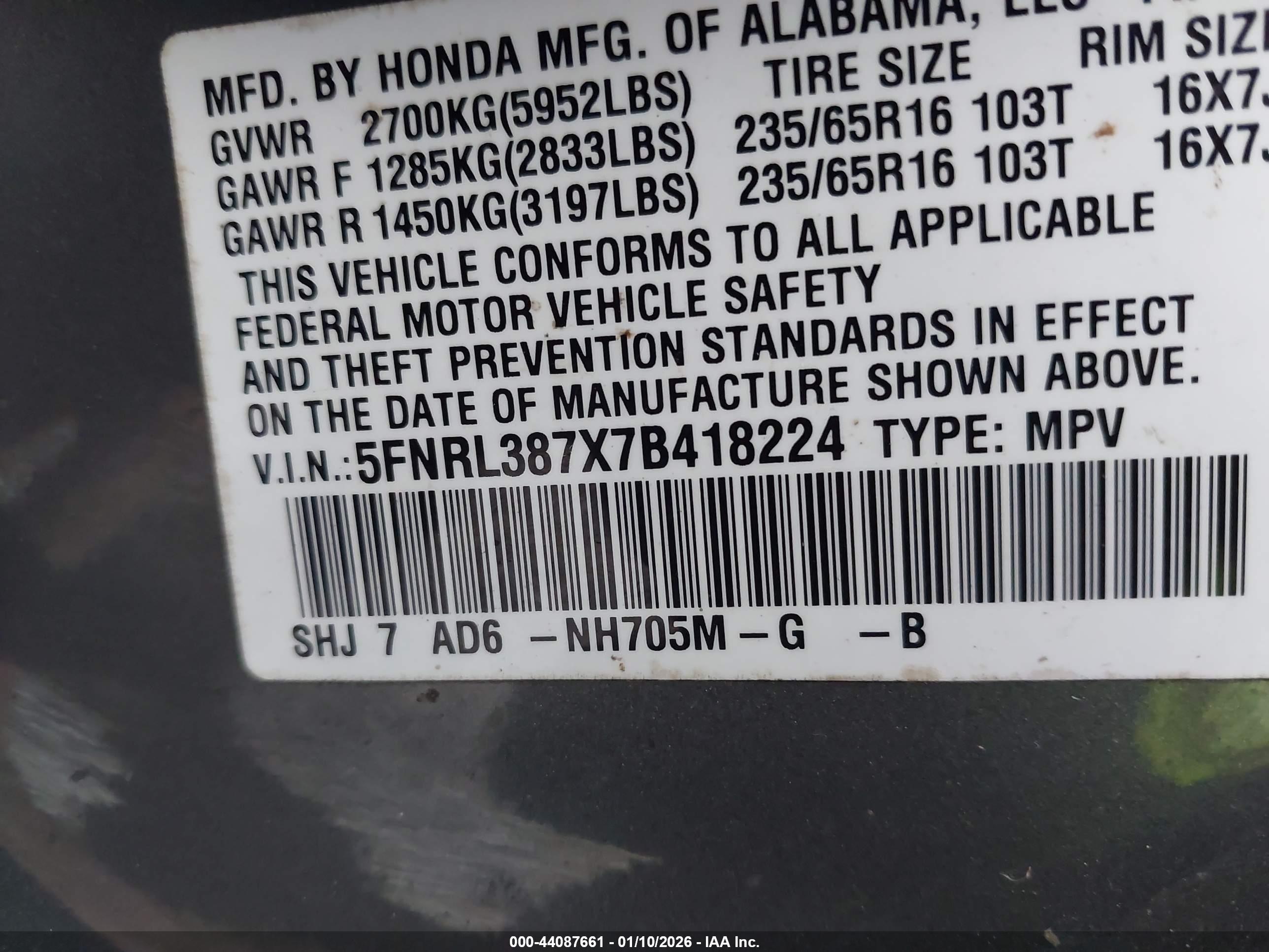 HONDA ODYSSEY image 9