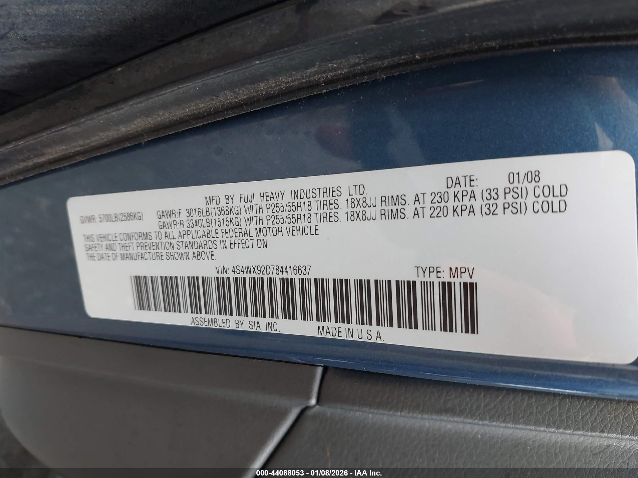 SUBARU TRIBECA image 9
