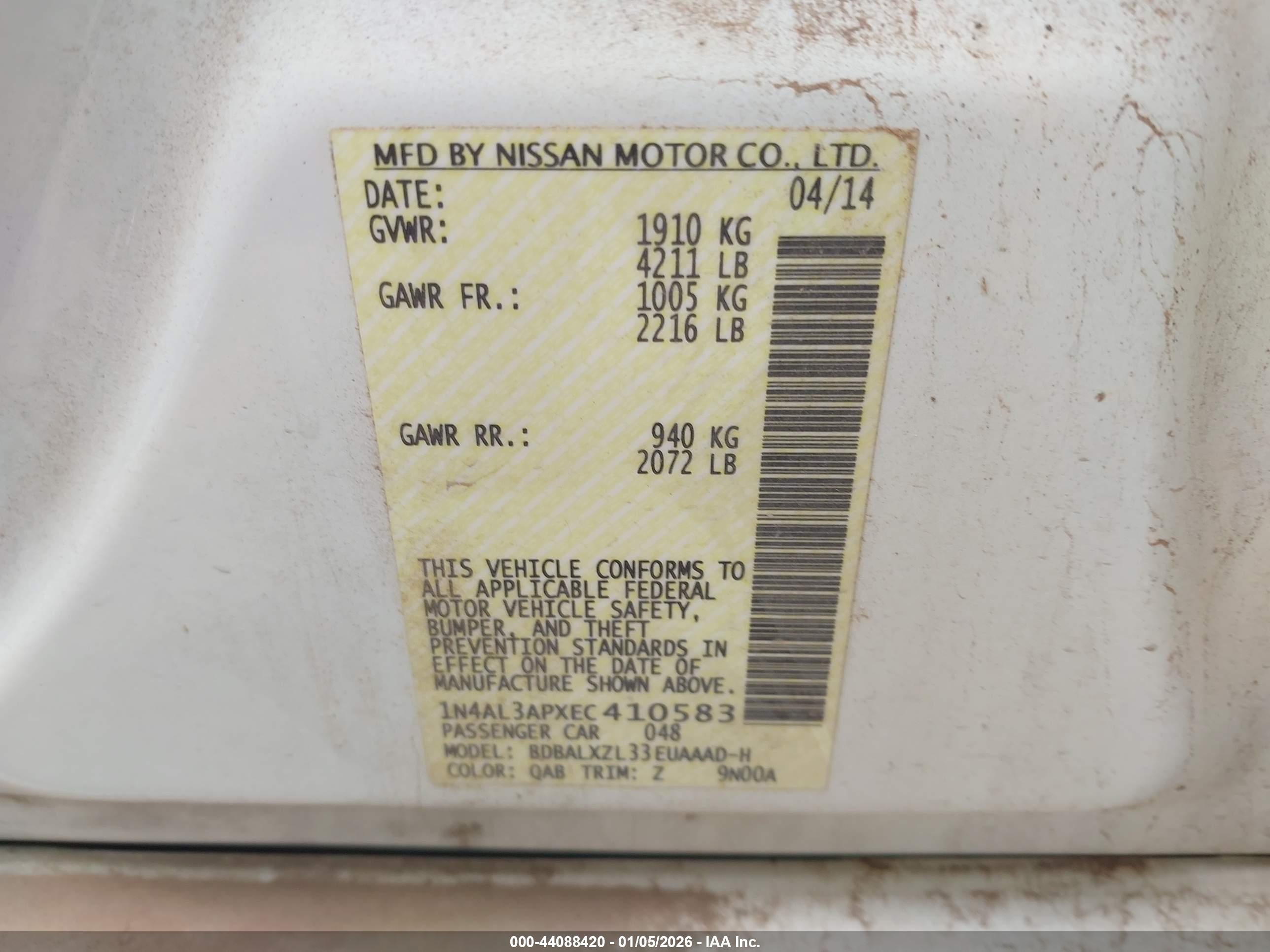 NISSAN ALTIMA image 9