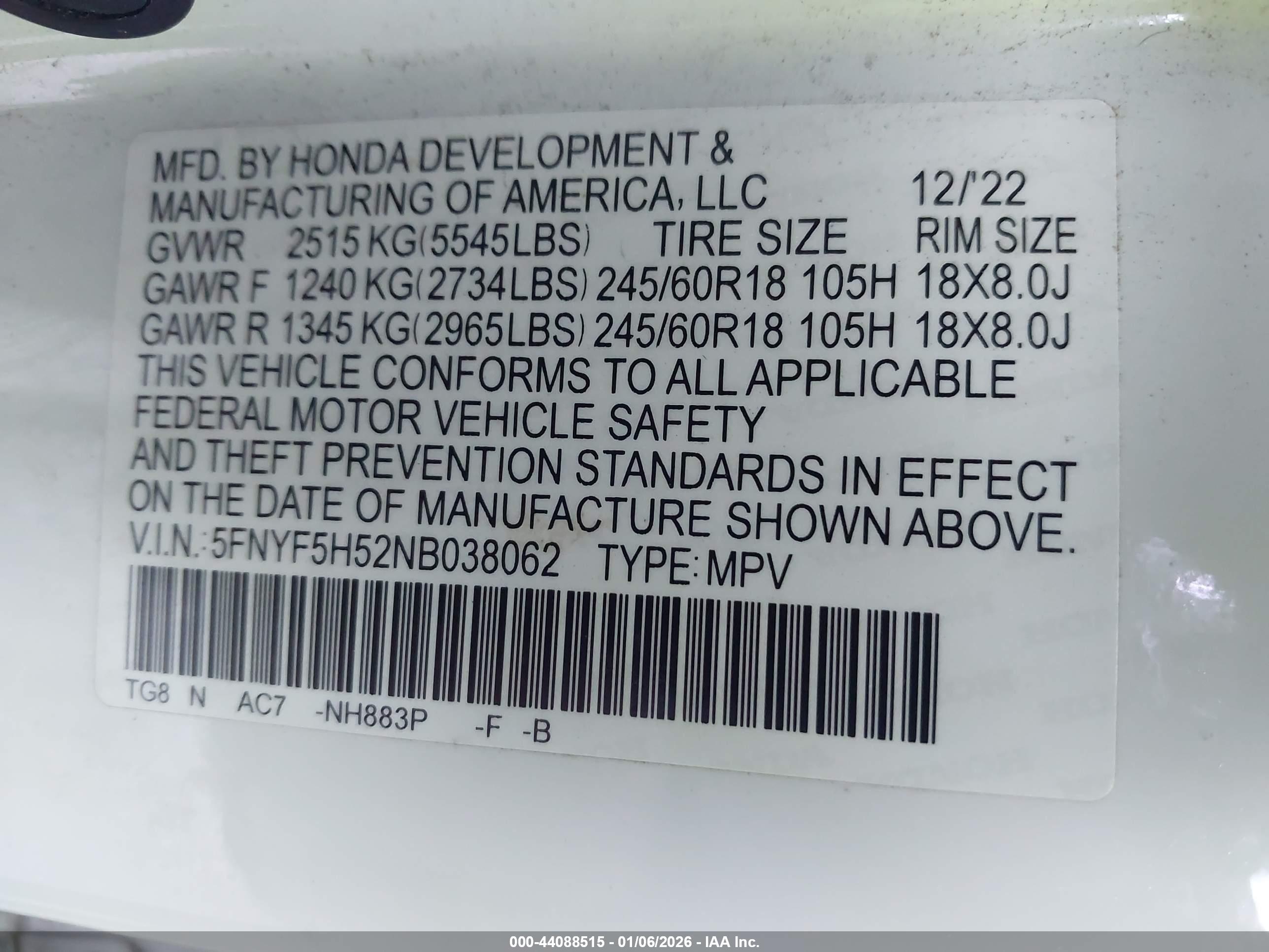 HONDA PILOT image 9