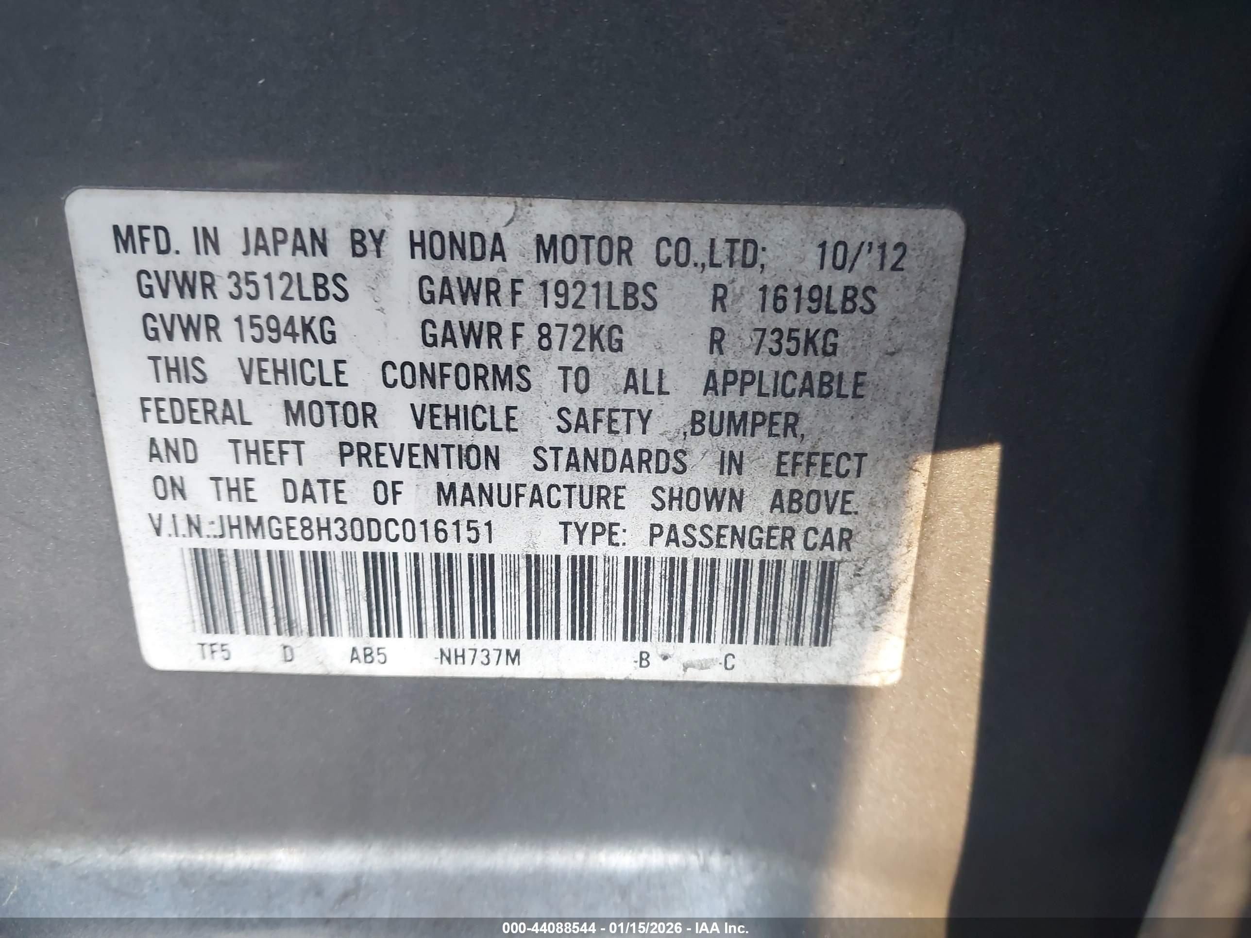HONDA FIT image 9