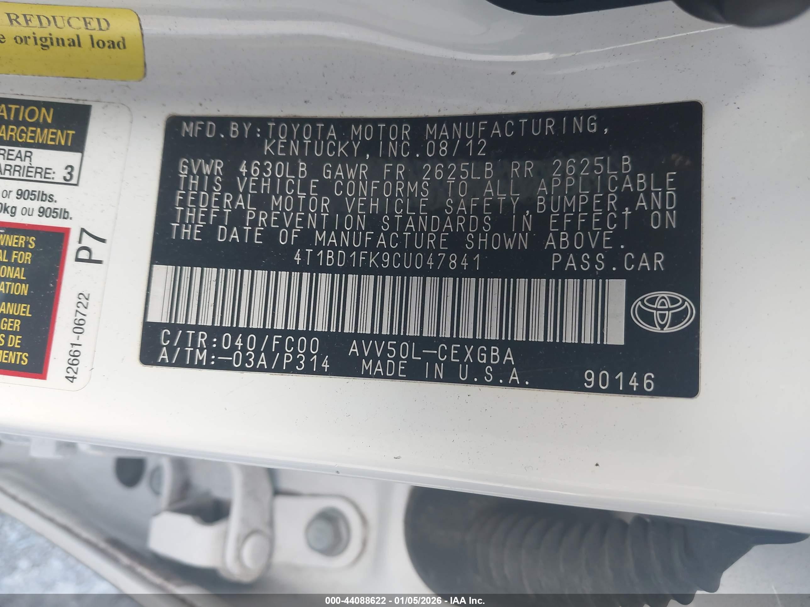 TOYOTA CAMRY image 9