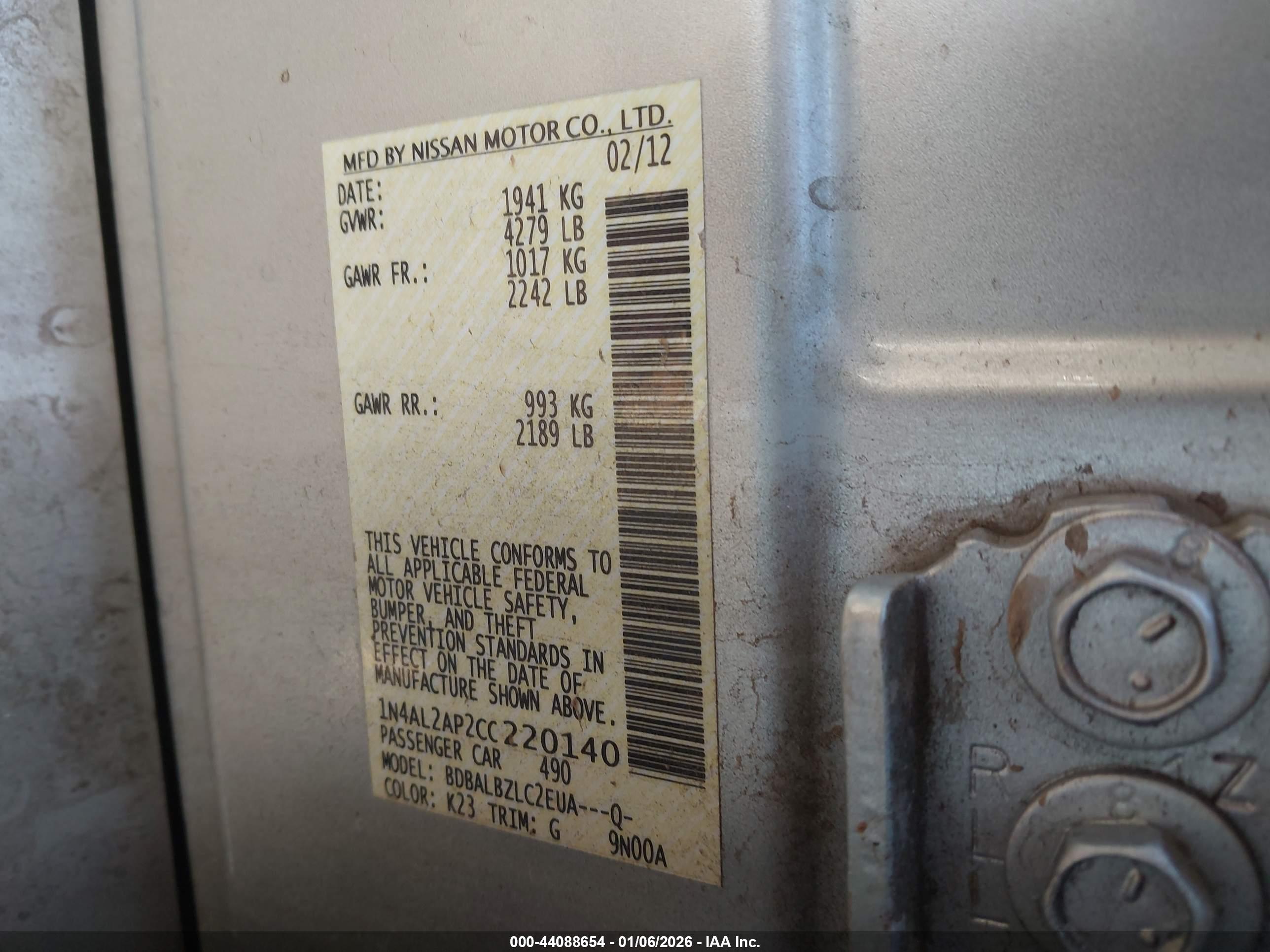 NISSAN ALTIMA image 9