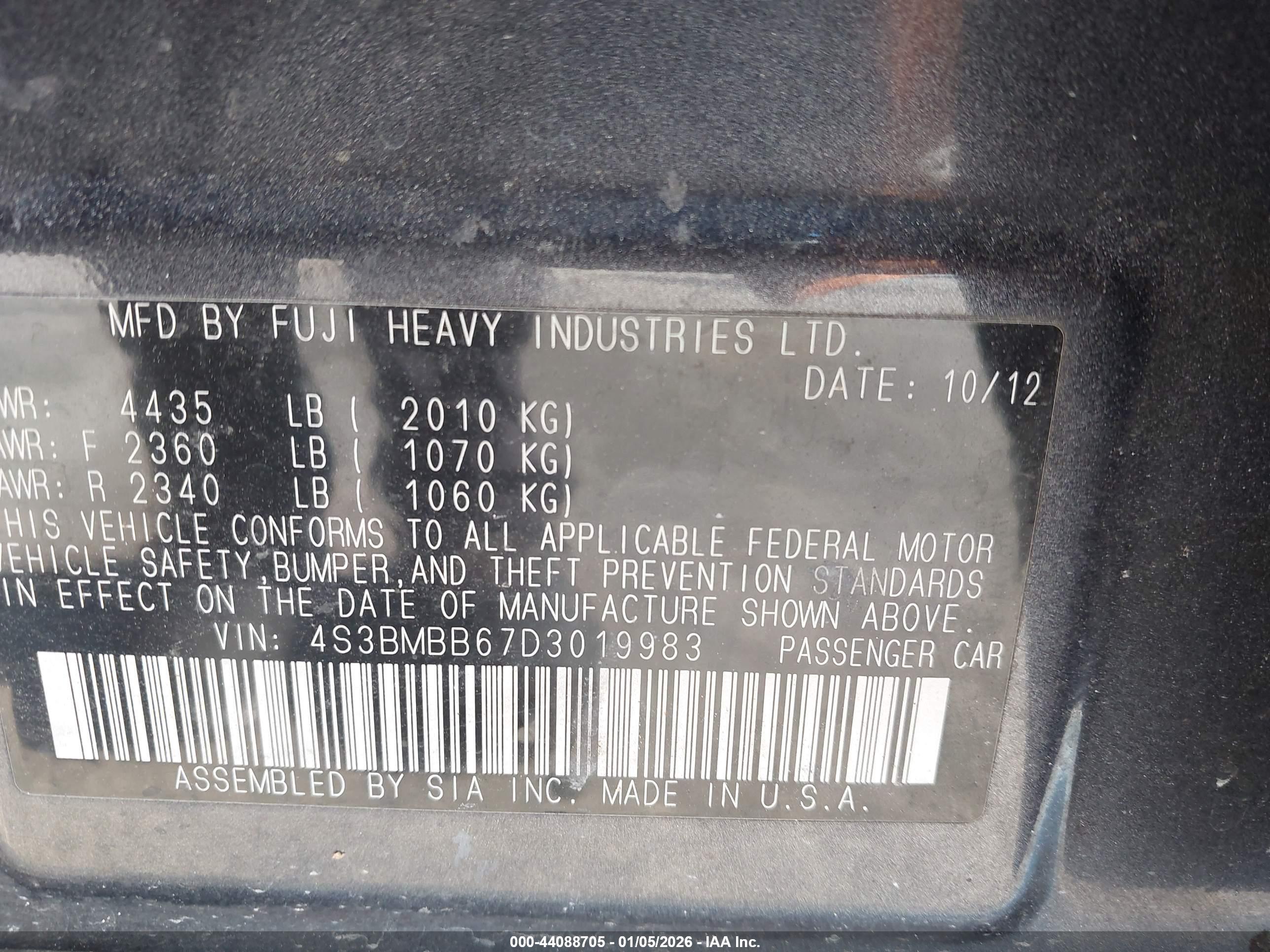 SUBARU LEGACY image 9