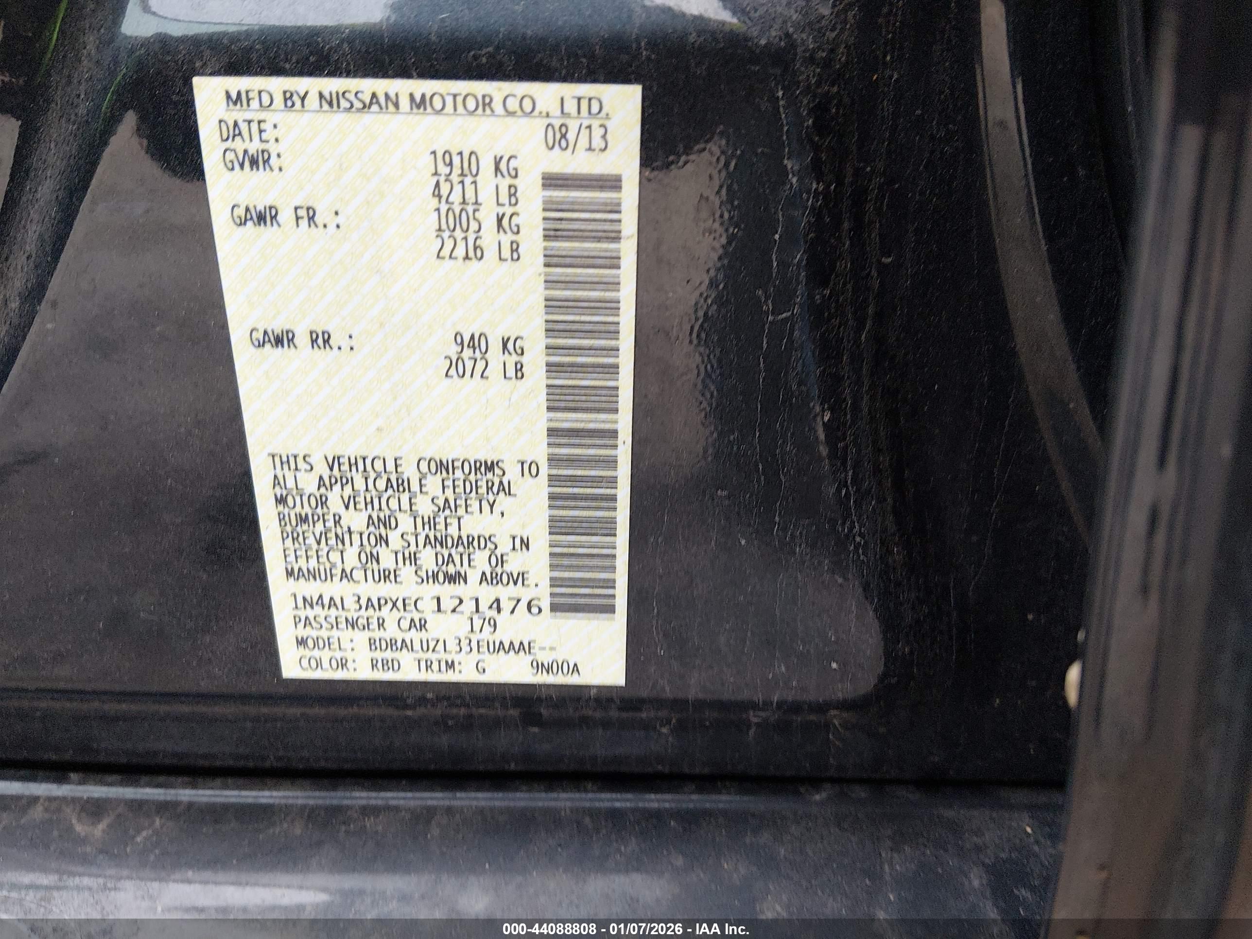 NISSAN ALTIMA image 9
