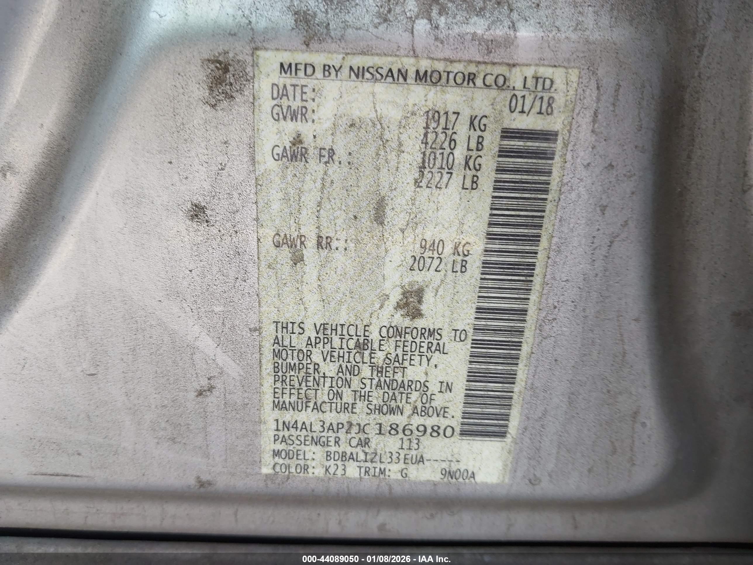 NISSAN ALTIMA image 9