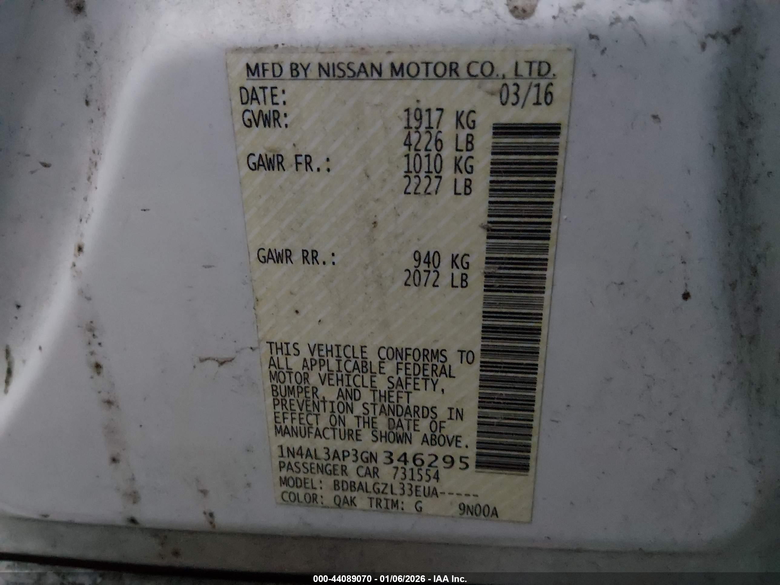 NISSAN ALTIMA image 9