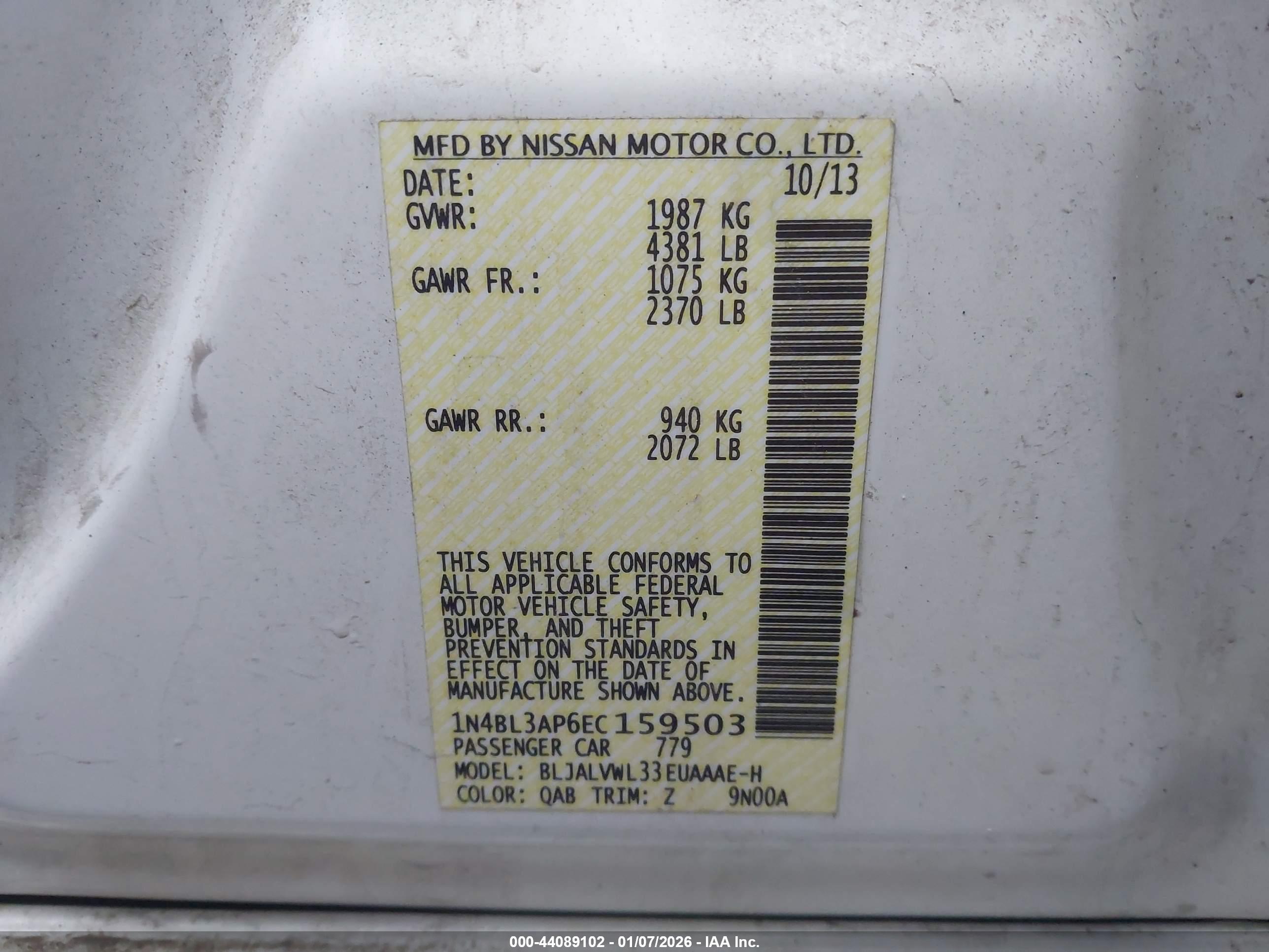NISSAN ALTIMA image 9