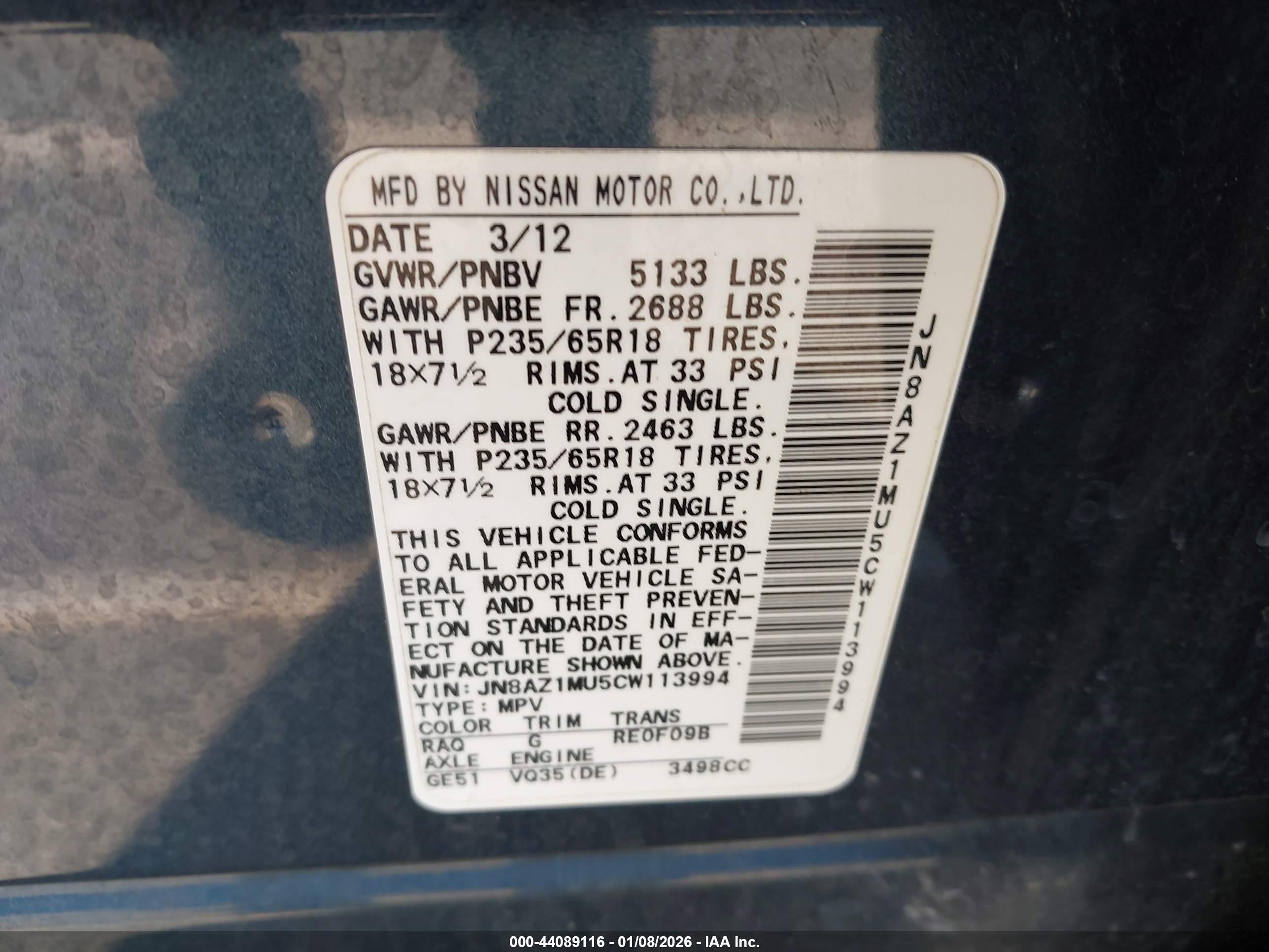 NISSAN MURANO image 9