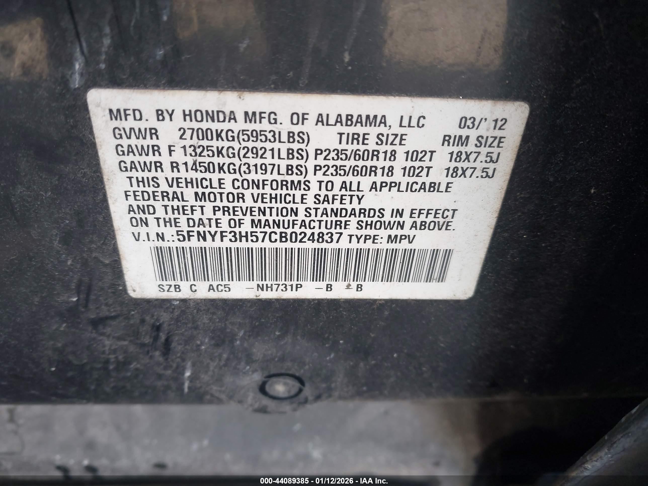 HONDA PILOT image 9