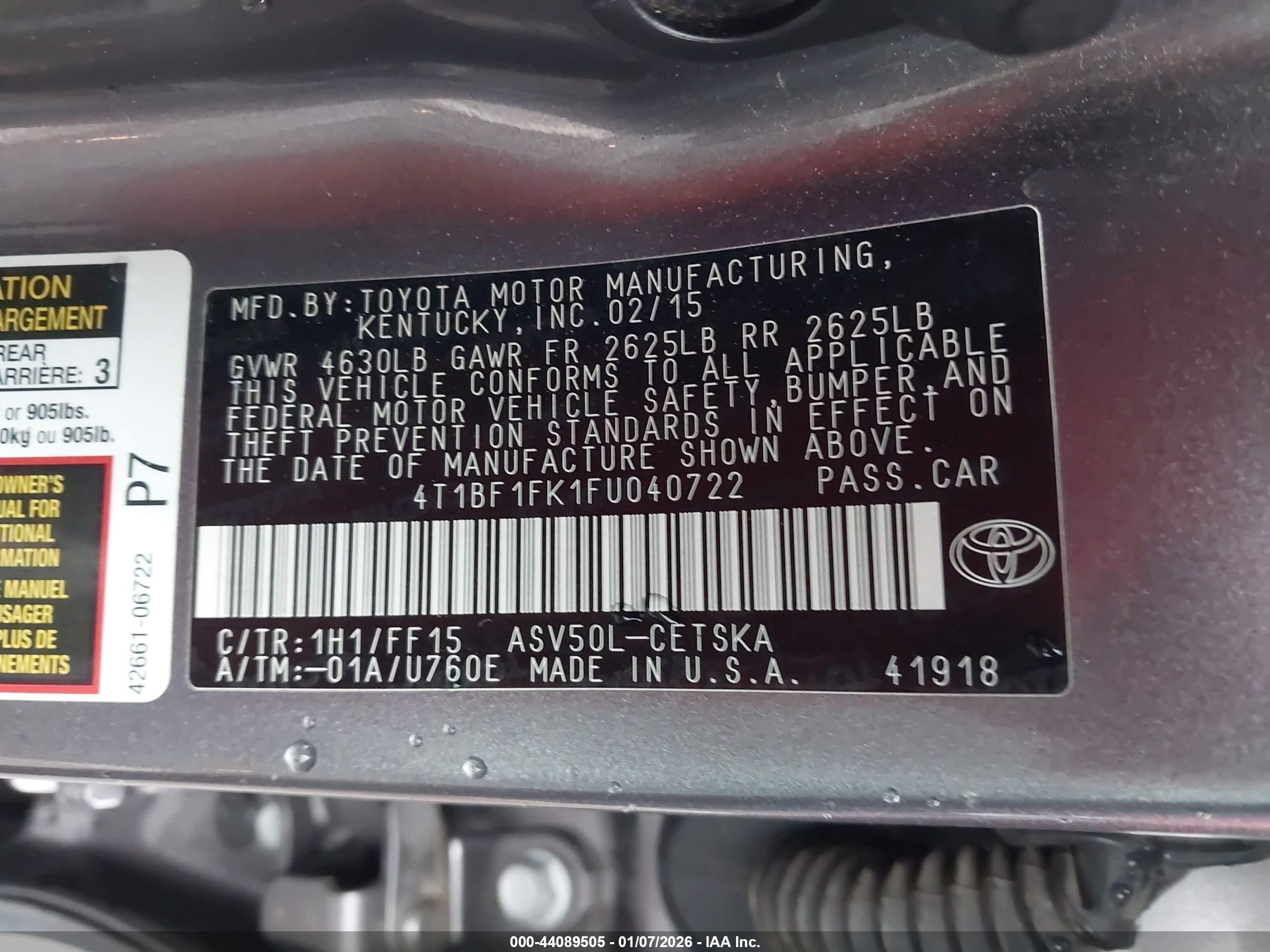 TOYOTA CAMRY image 9