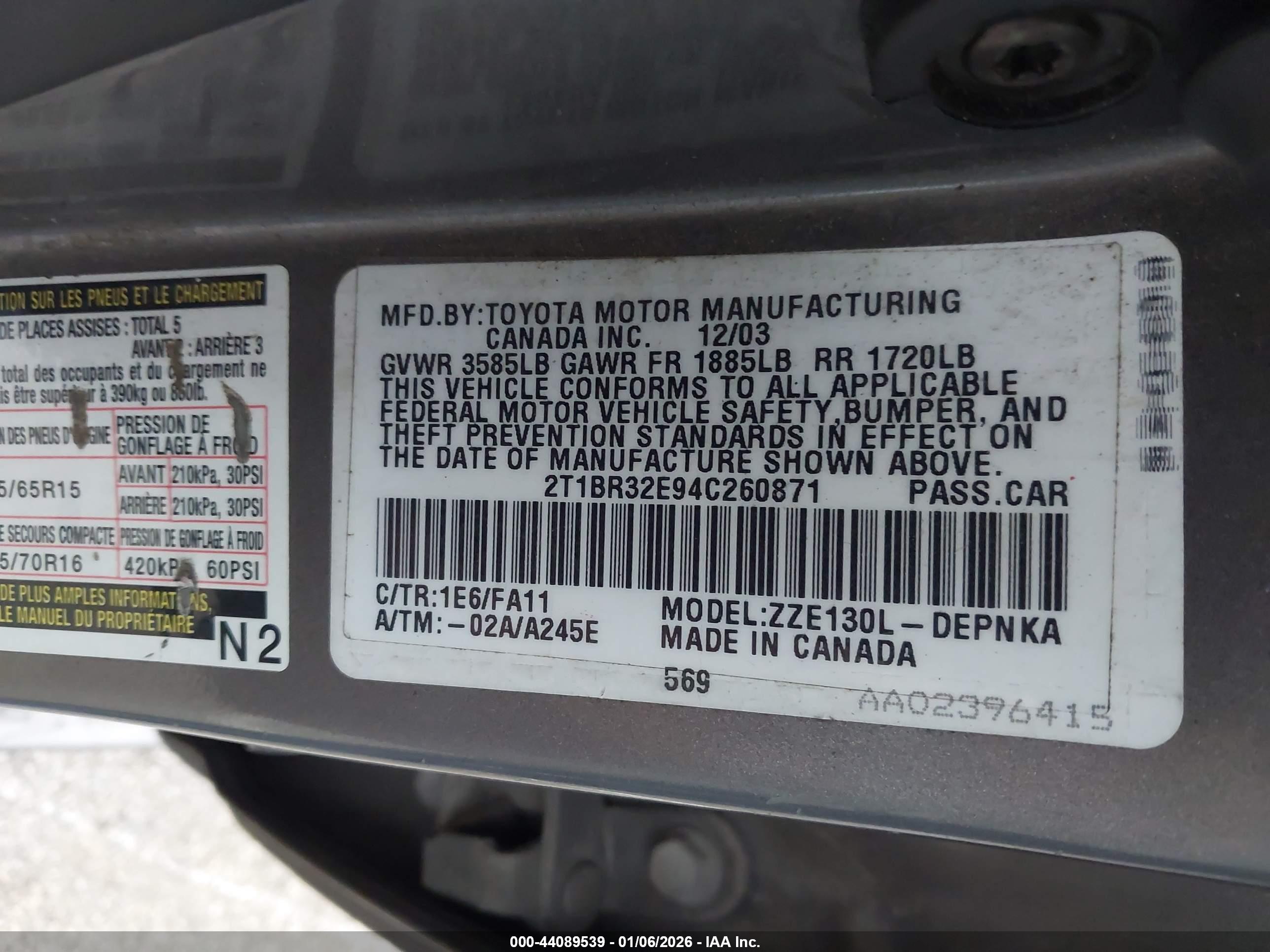 TOYOTA COROLLA image 9