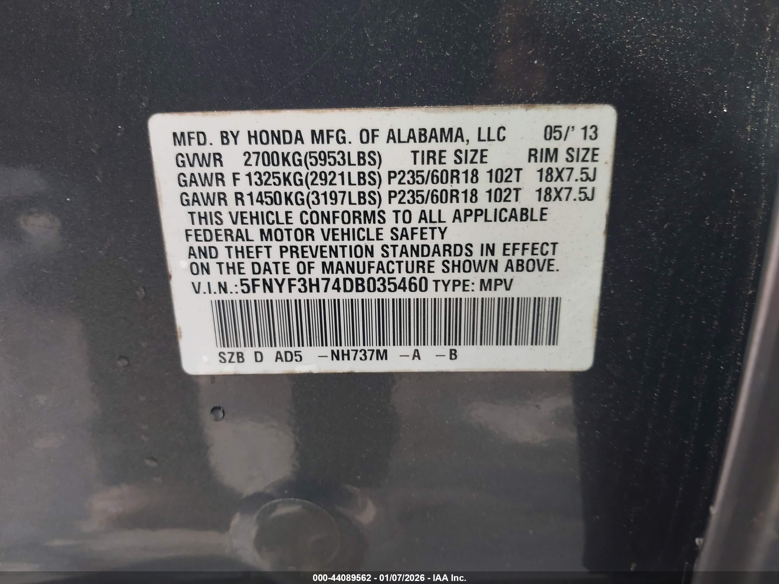 HONDA PILOT image 9