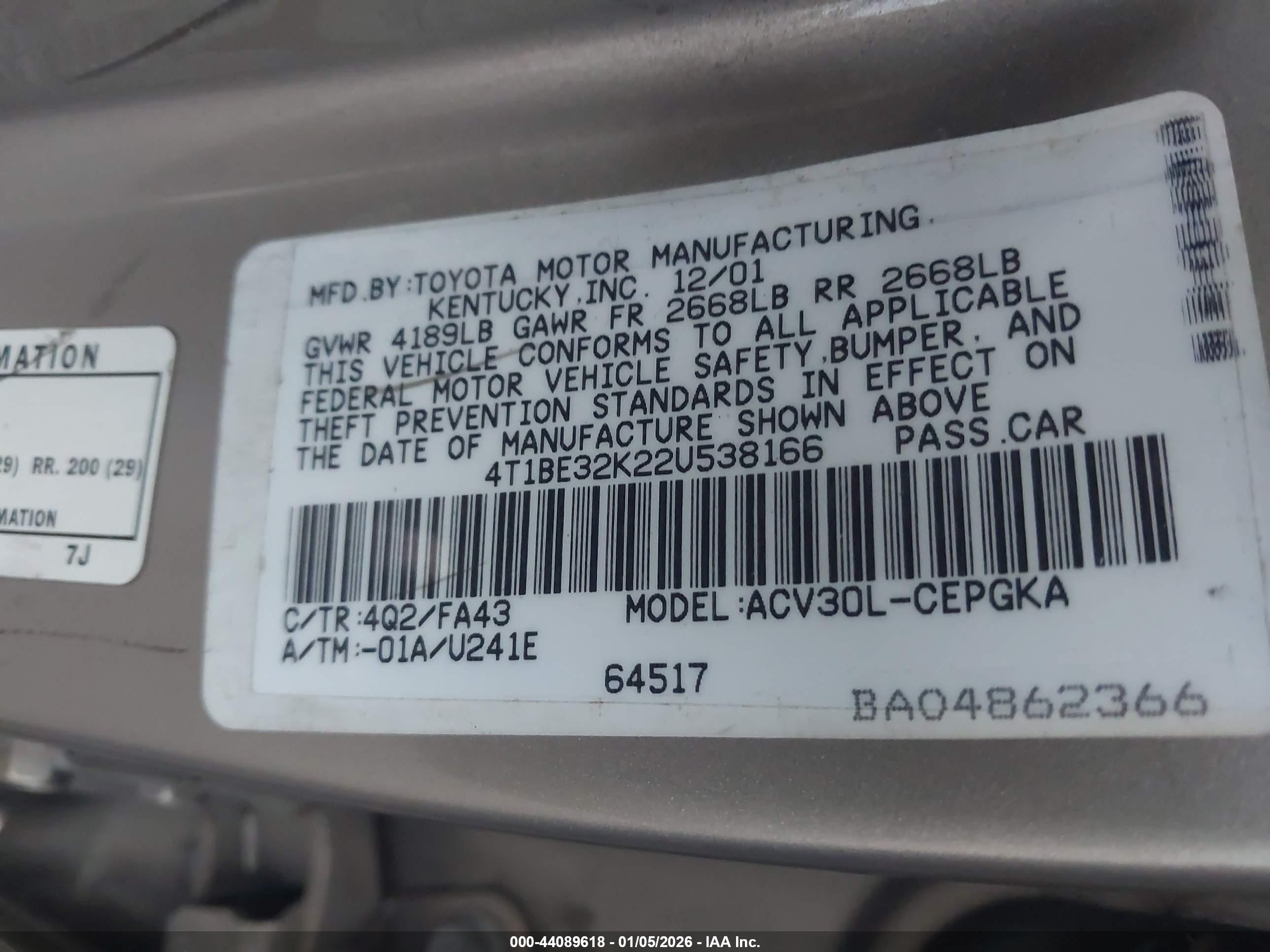 TOYOTA CAMRY image 9