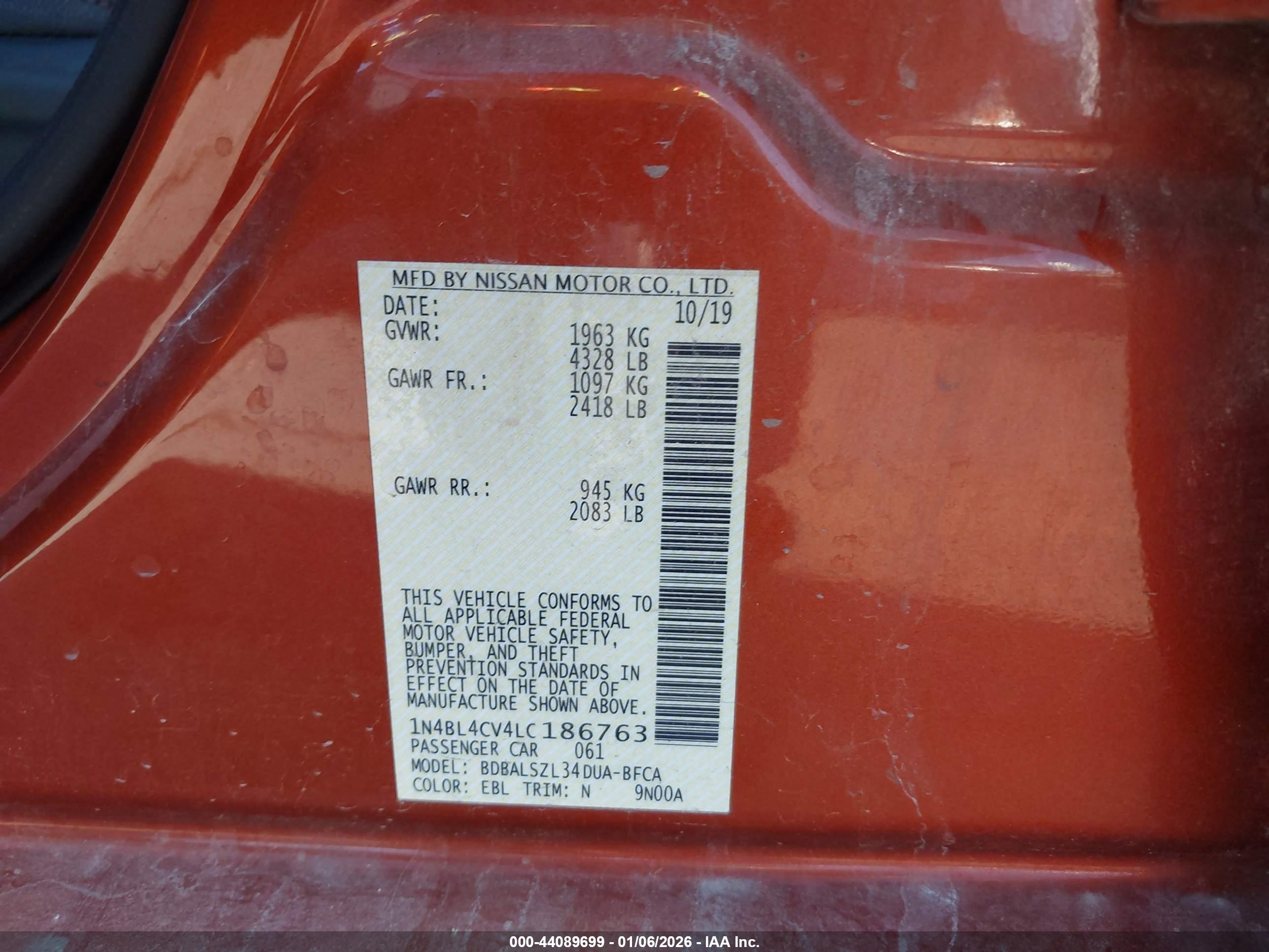 NISSAN ALTIMA image 9