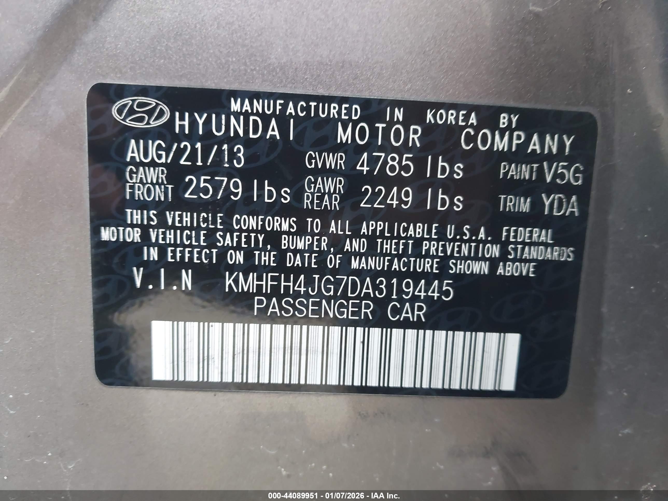 HYUNDAI AZERA image 9