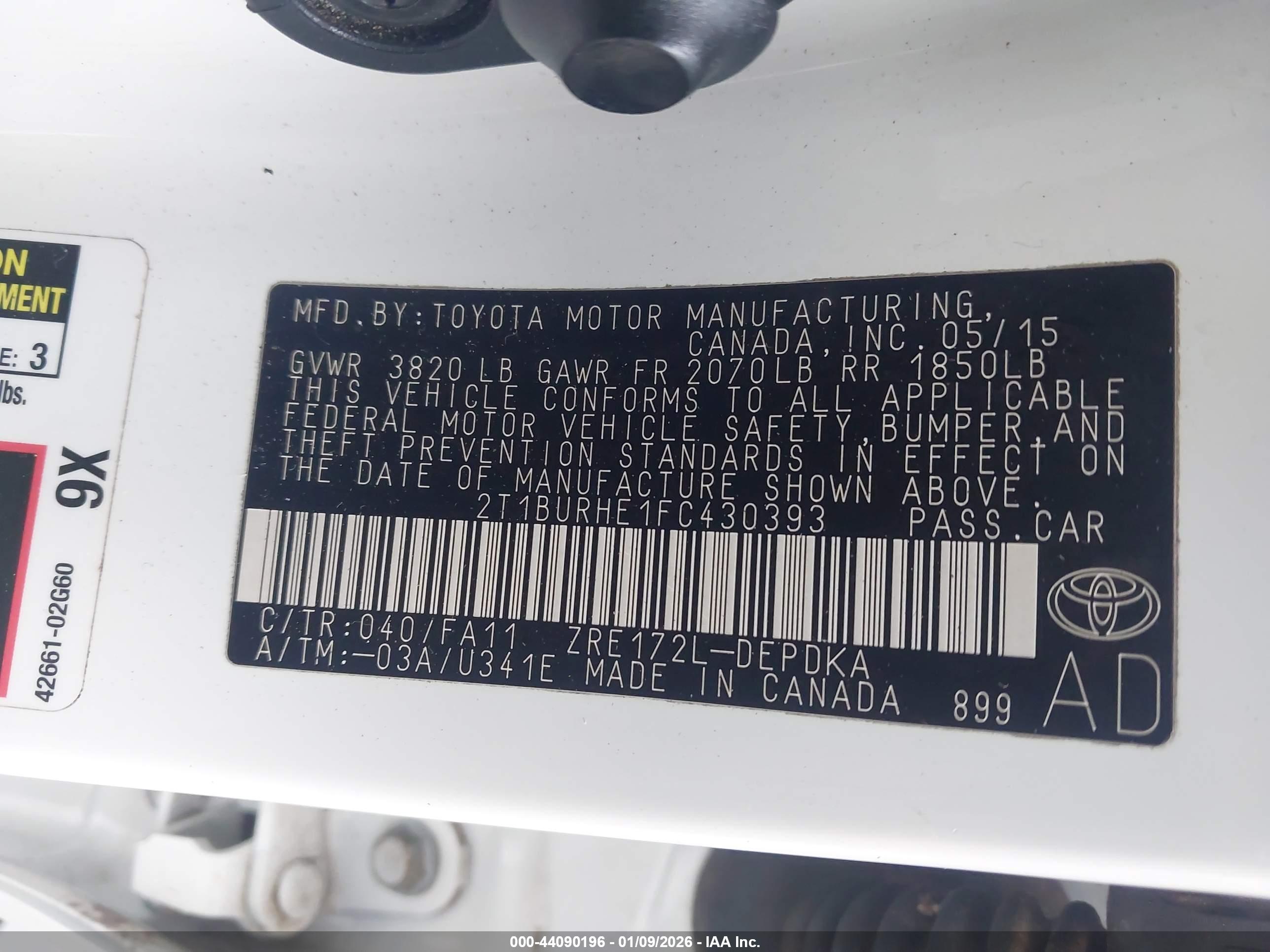 TOYOTA COROLLA image 9